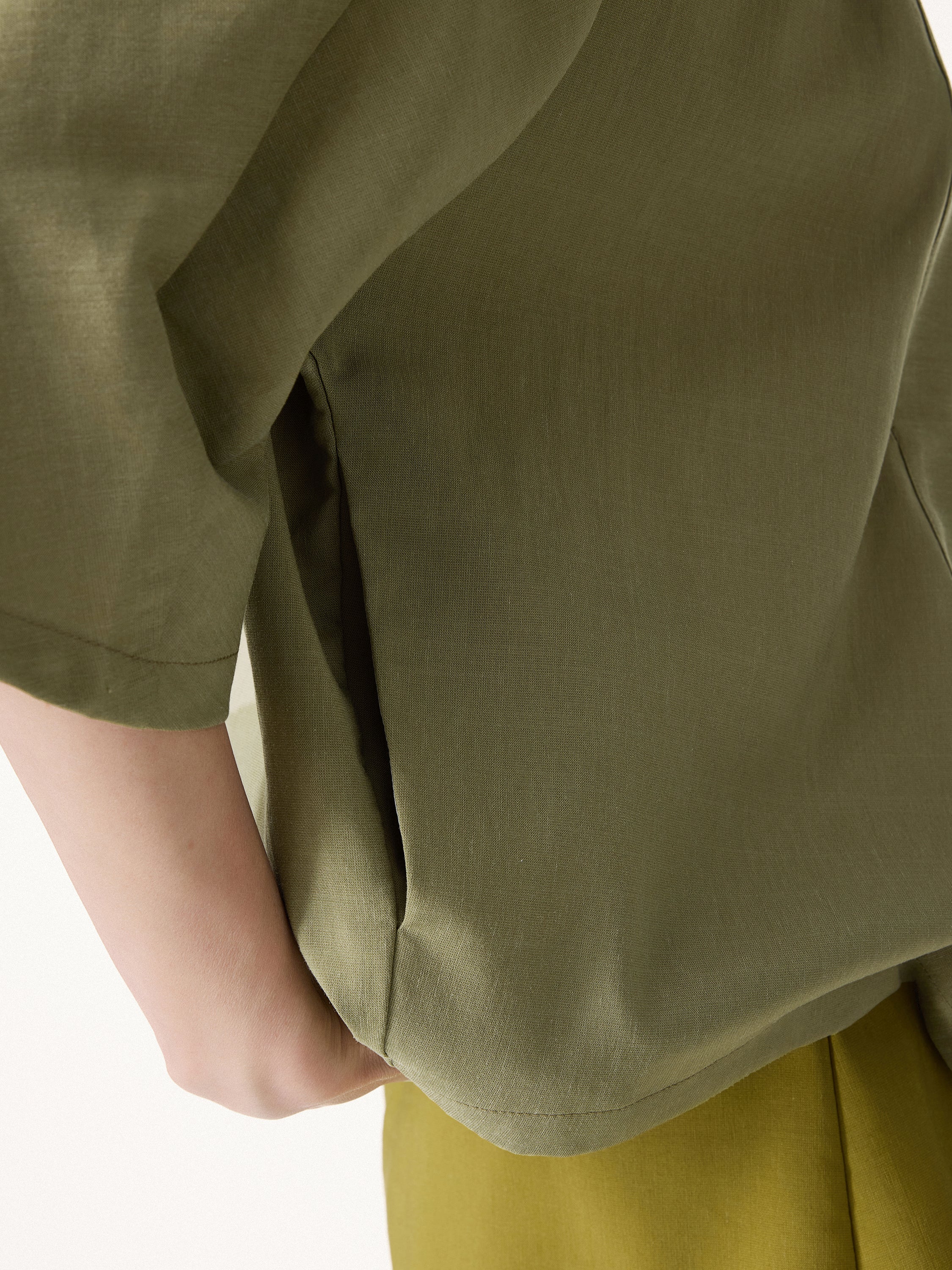 Lyocell-Linen 3/4 Sleeve Cardigan - Image 5