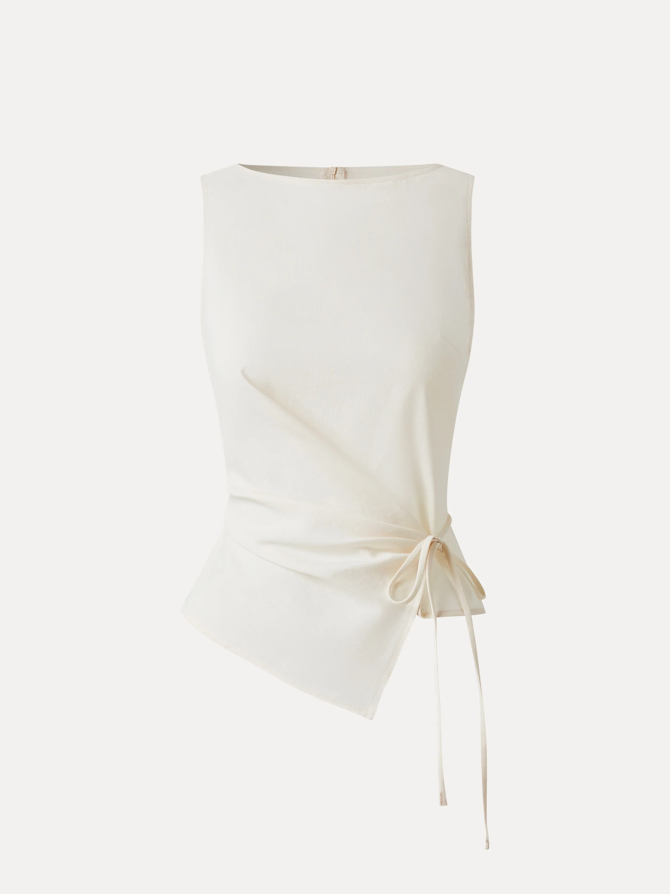 Lyocell-Linen Blend Boatneck Waist-Defined Top - Image 13
