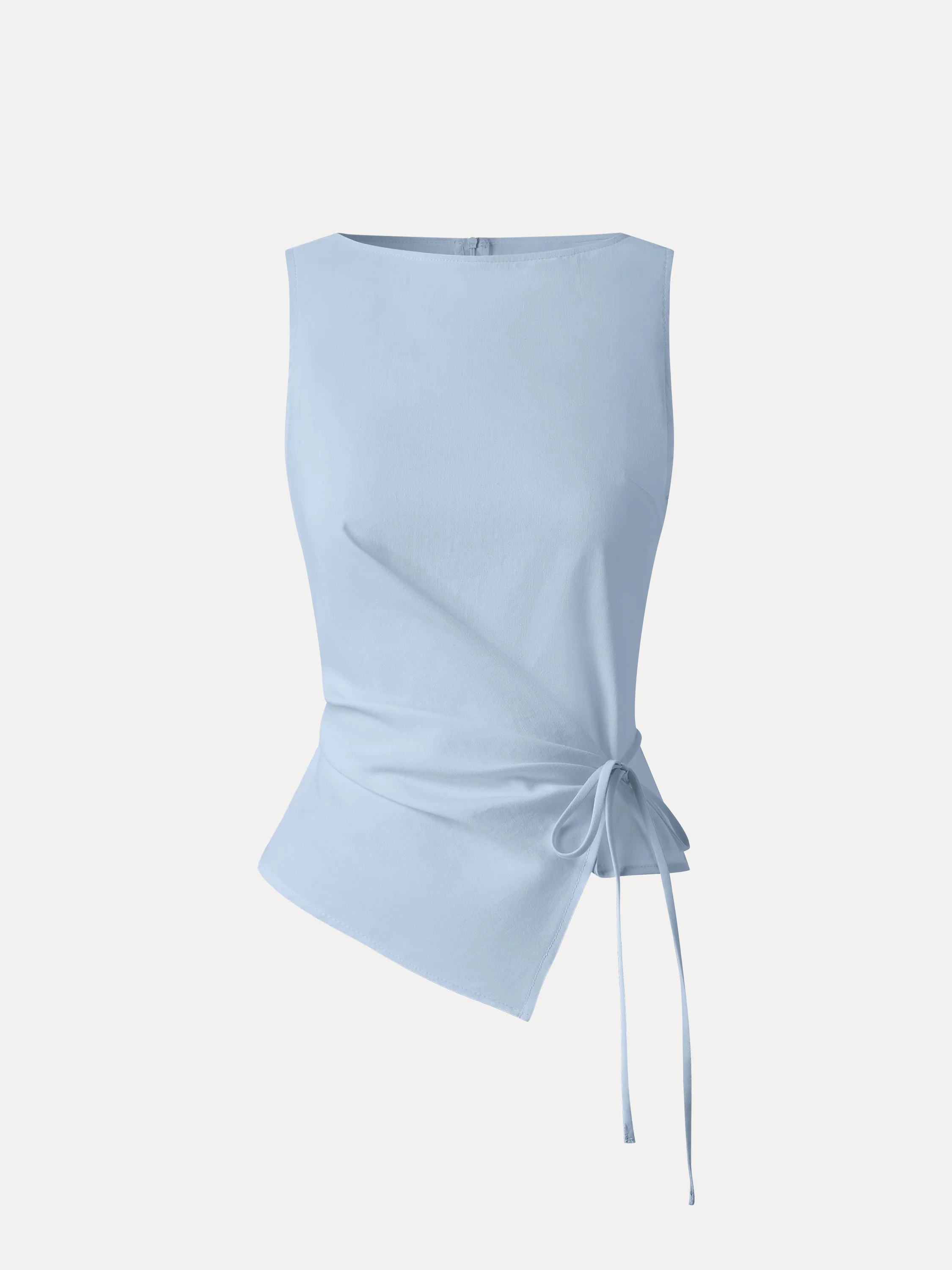 Lyocell-Linen Blend Boatneck Waist-Defined Top - Image 14