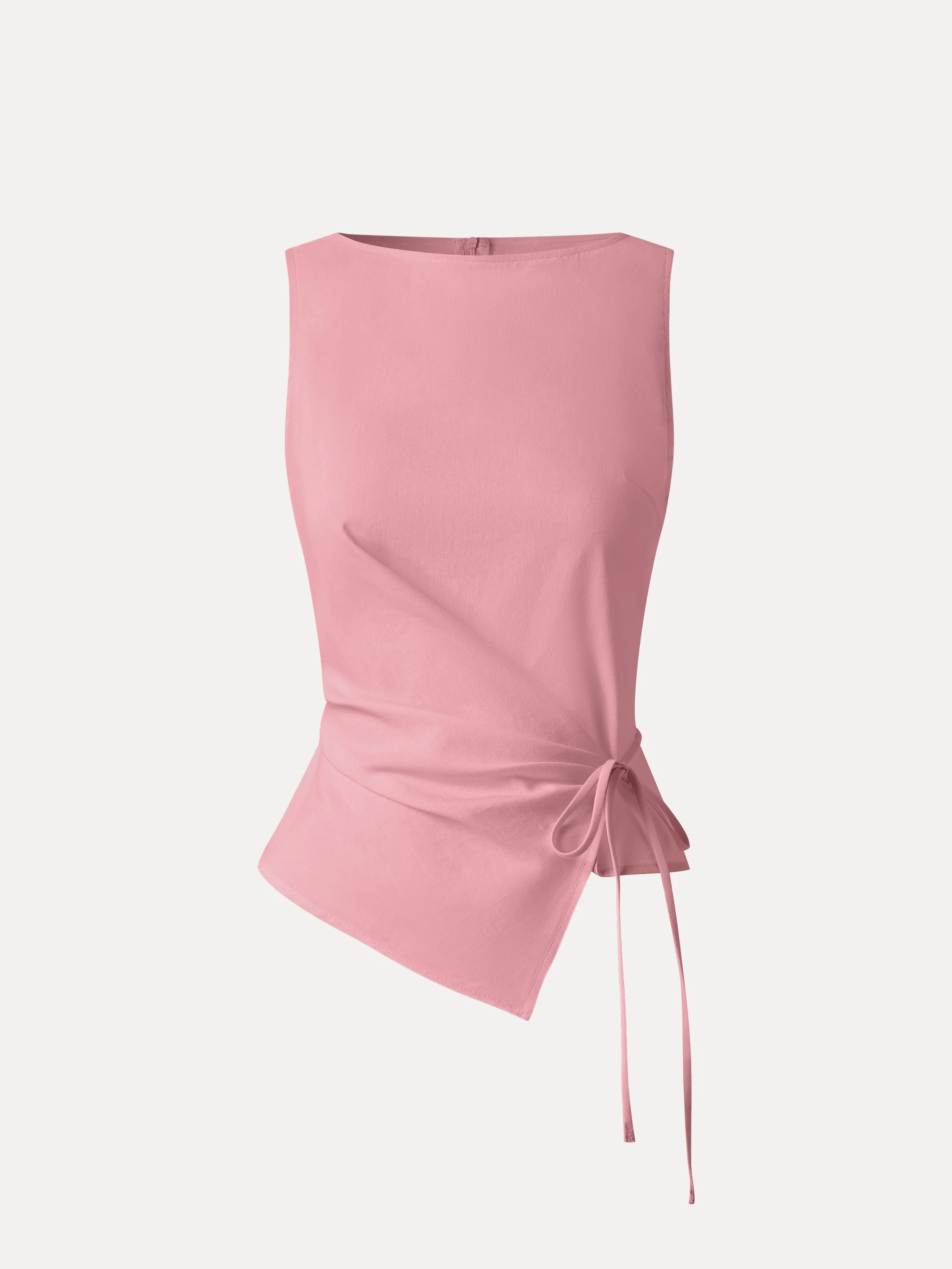 Lyocell-Linen Blend Boatneck Waist-Defined Top - Image 15
