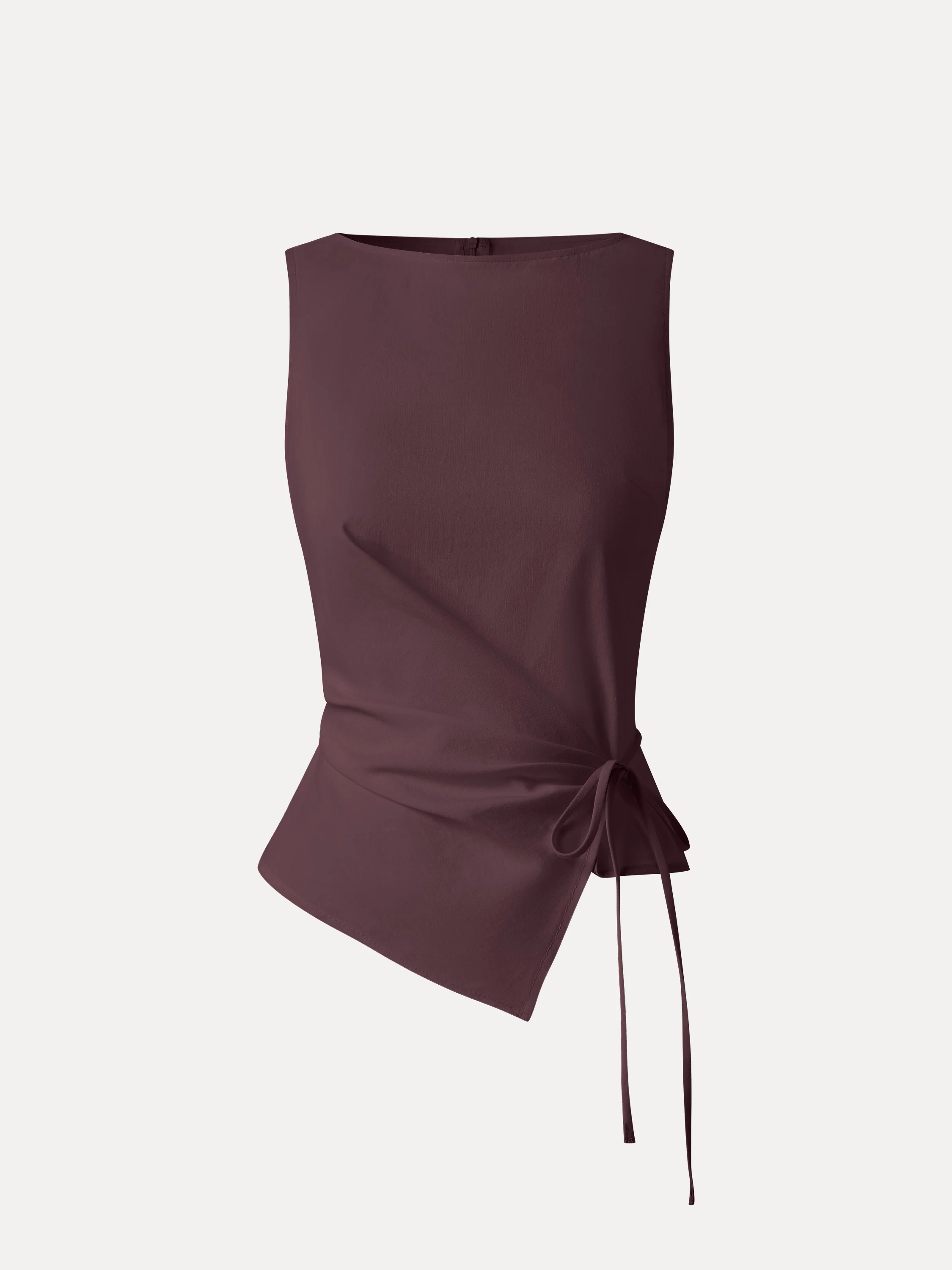 Lyocell-Linen Blend Boatneck Waist-Defined Top - Image 17