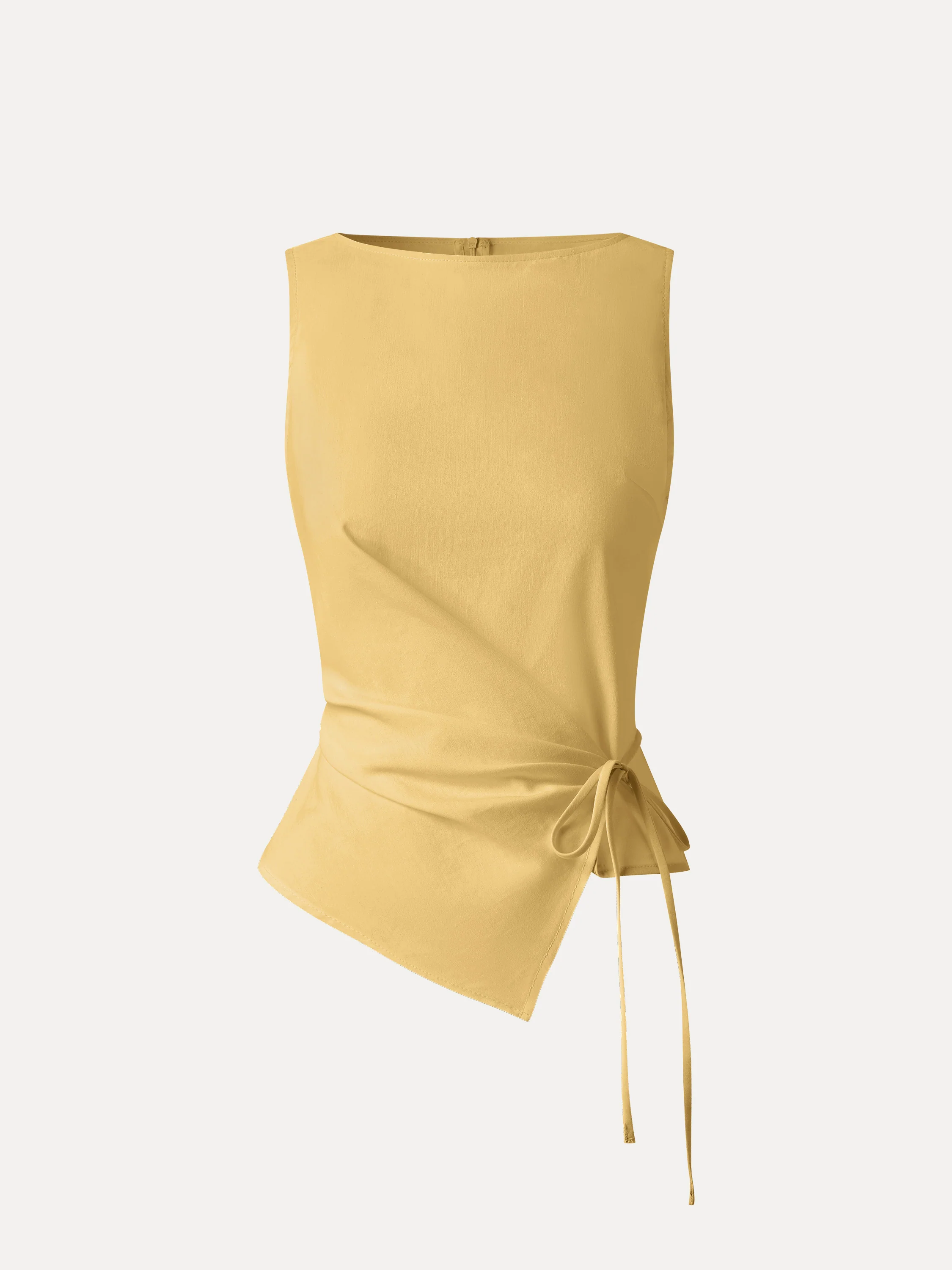 Lyocell-Linen Blend Boatneck Waist-Defined Top - Image 18