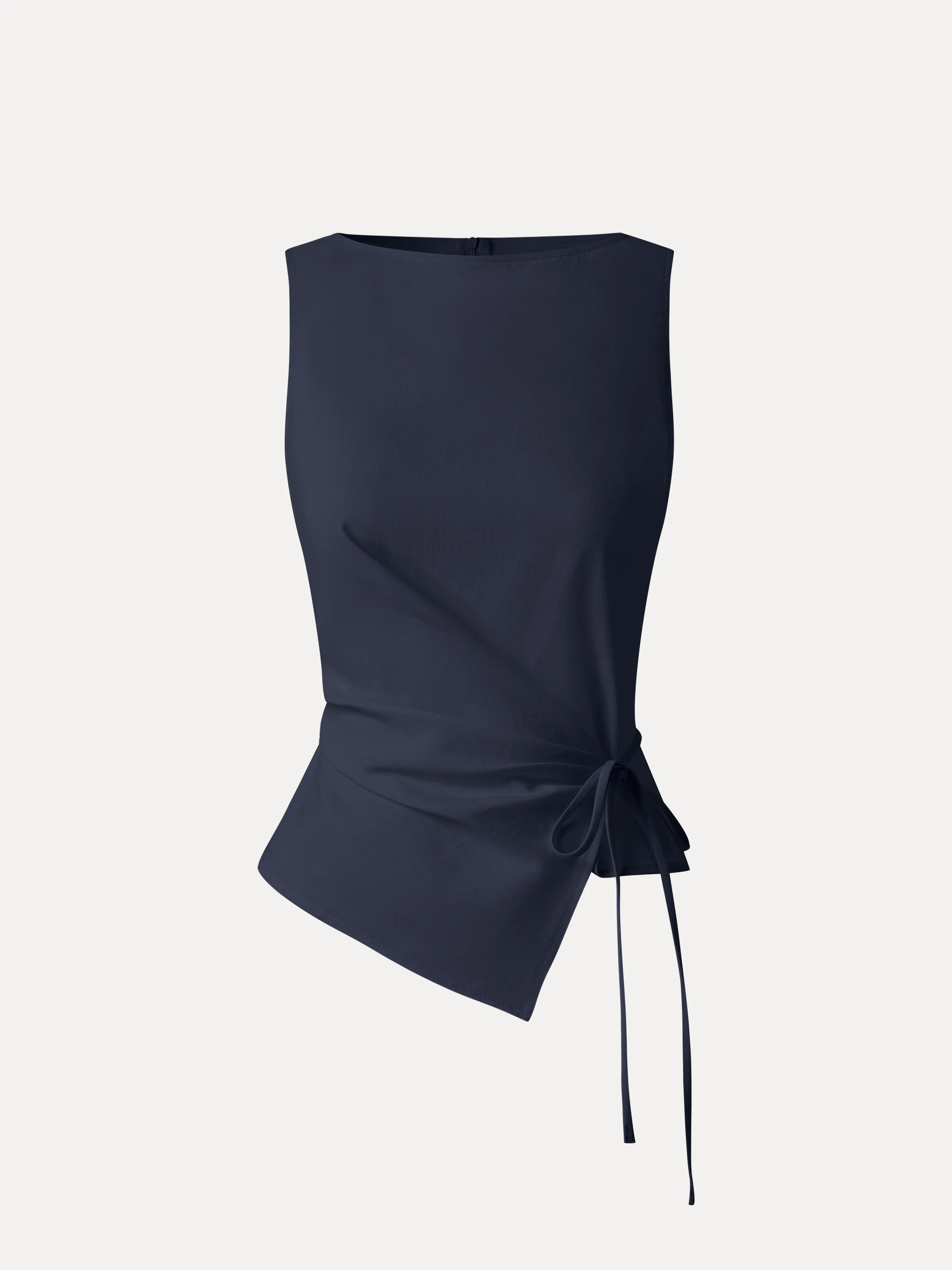 Lyocell-Linen Blend Boatneck Waist-Defined Top - Image 19