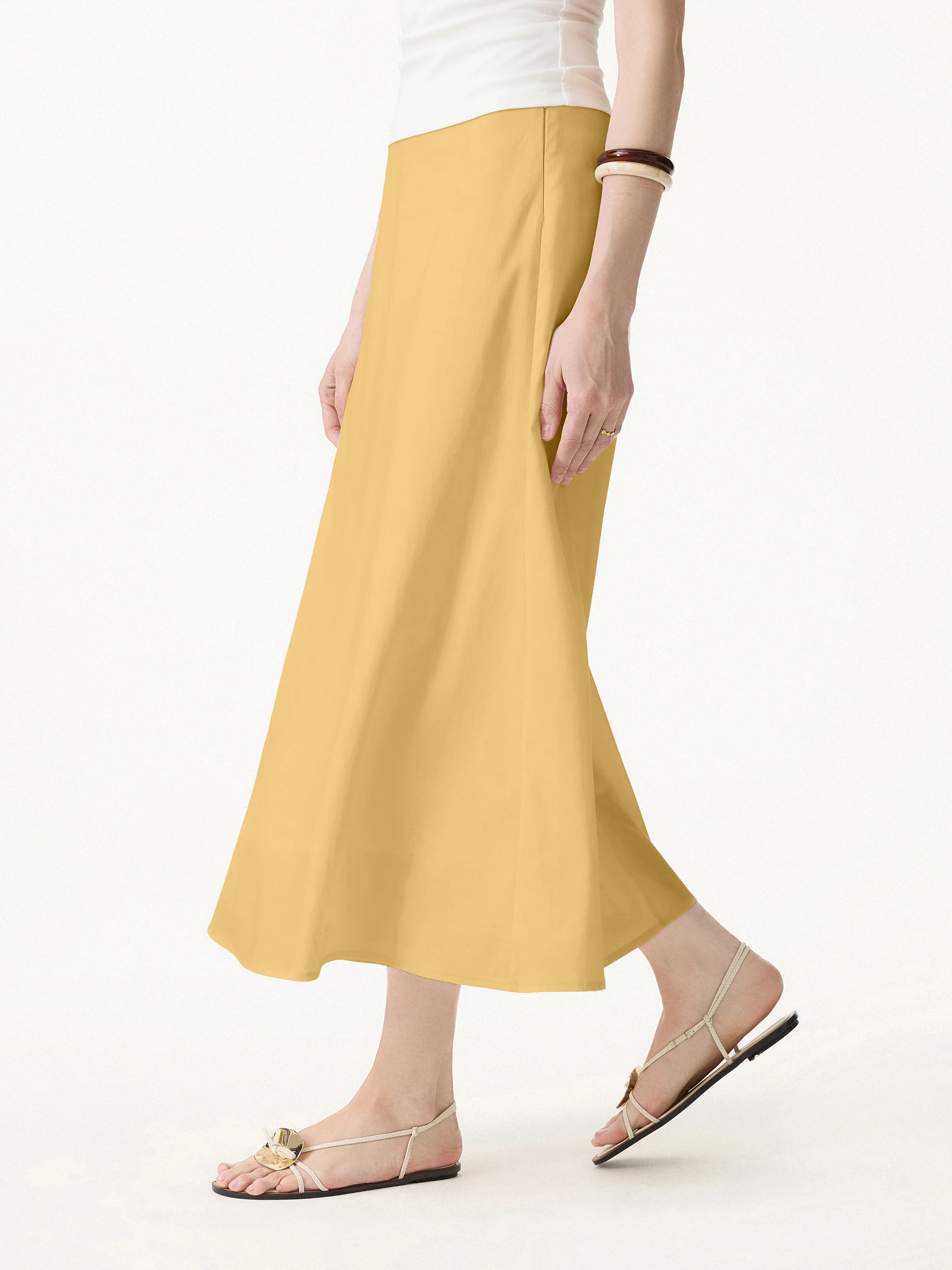 Lyocell-Linen Blend Maxi Flared Pull-On Skirt - Image 11