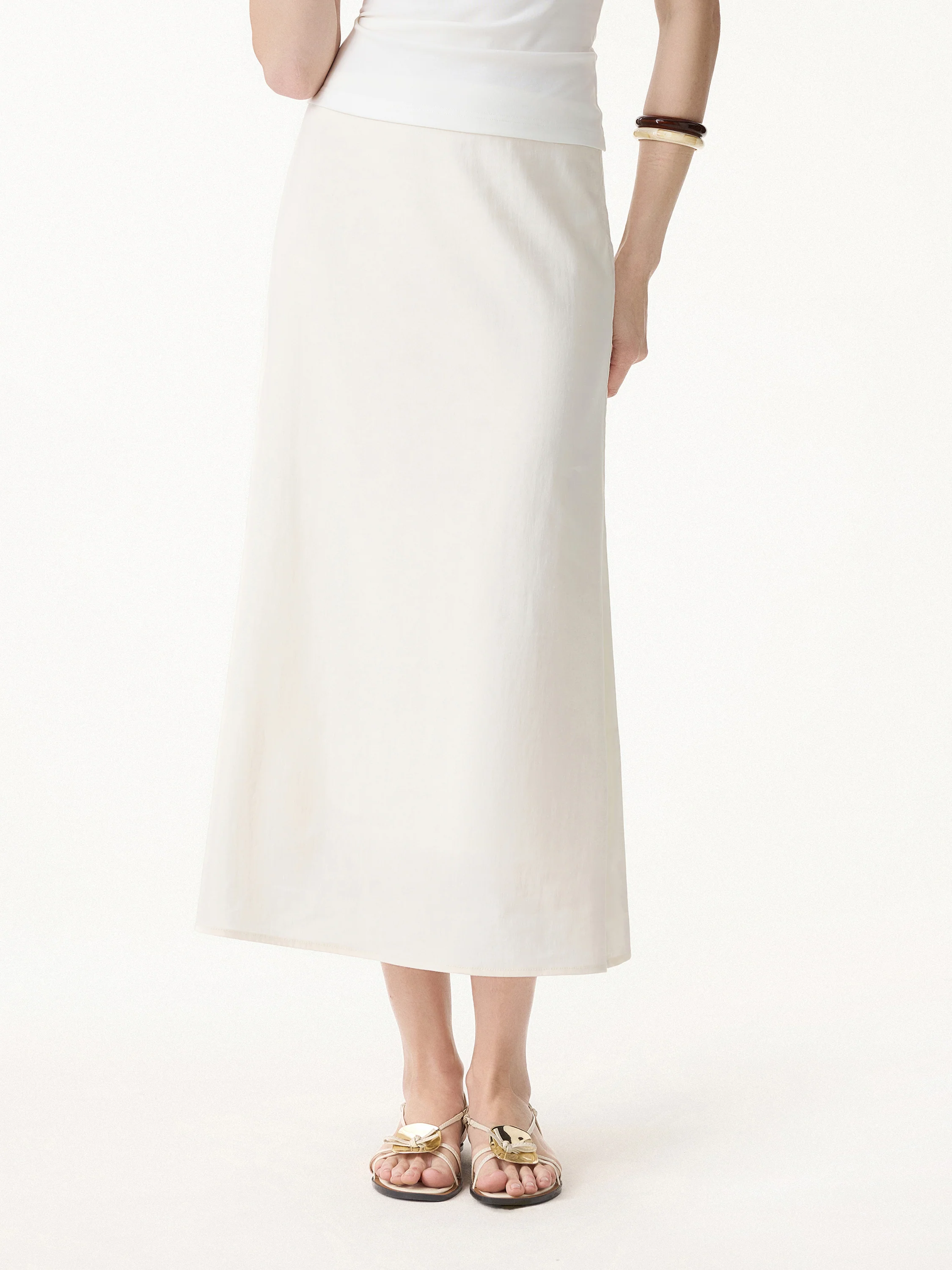 Lyocell-Linen Blend Maxi Flared Pull-On Skirt - Image 5