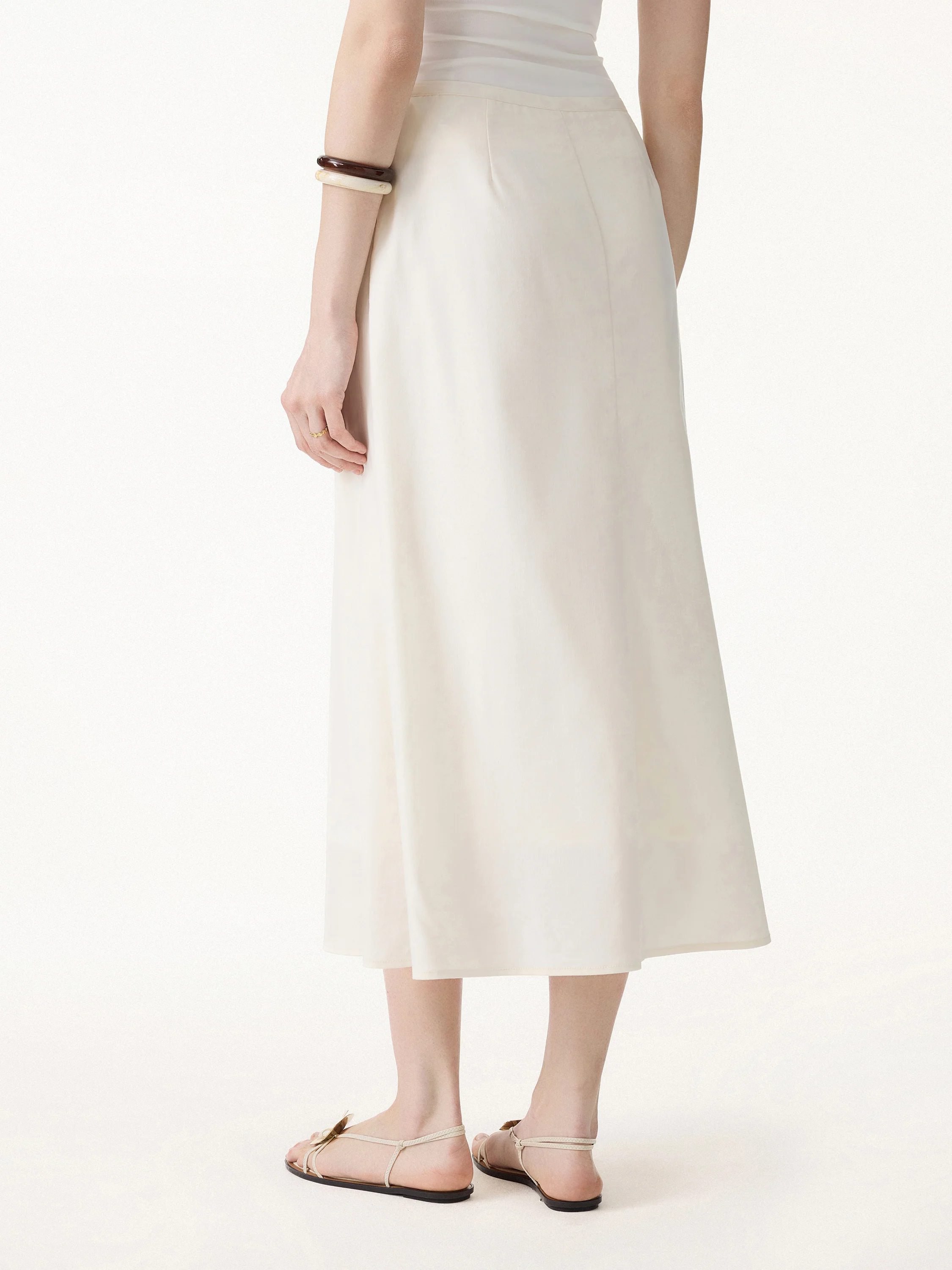 Lyocell-Linen Blend Maxi Flared Pull-On Skirt - Image 7