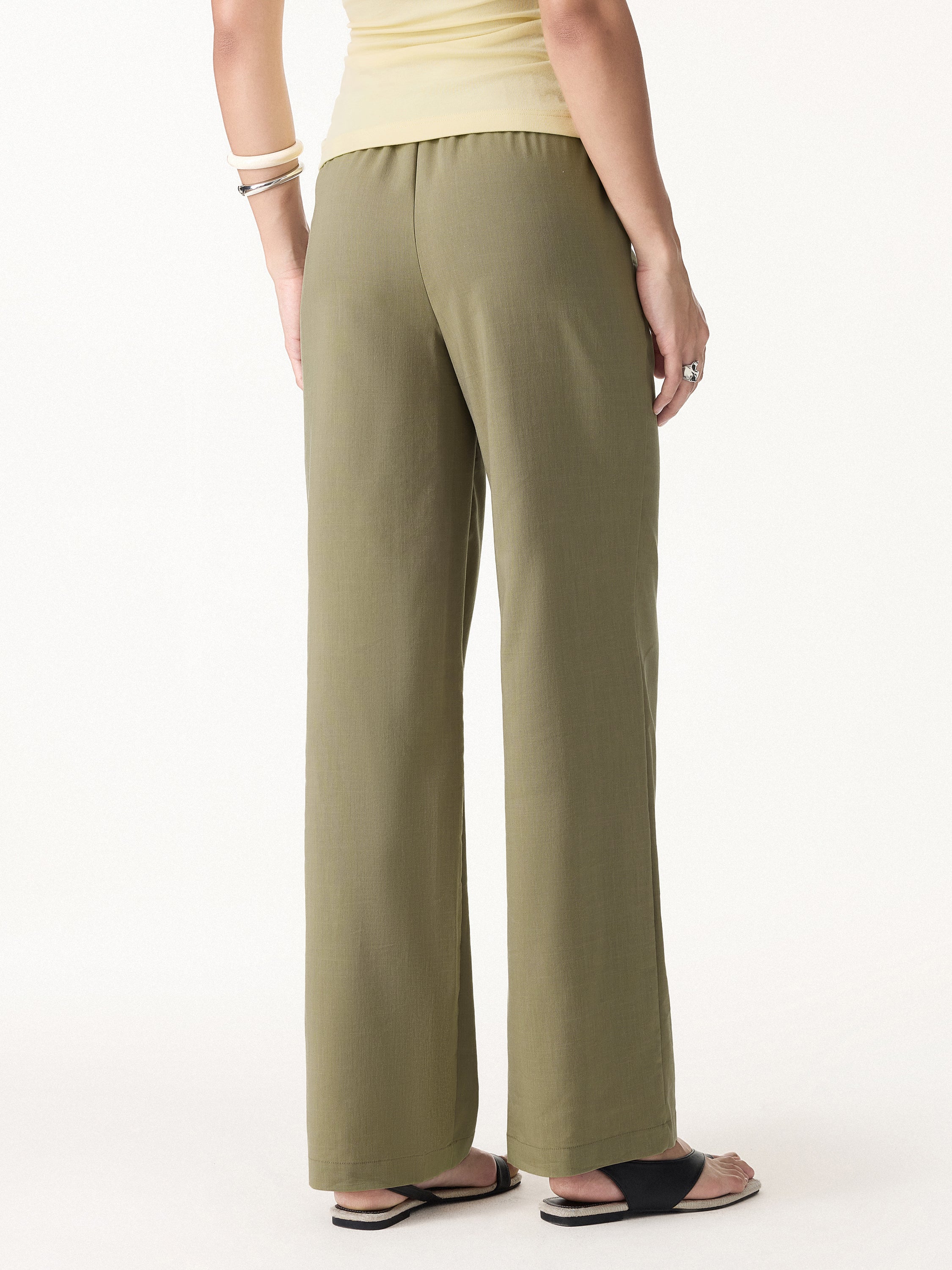Lyocell-Linen Pintuck Wide Leg Vacay Pants - Image 14