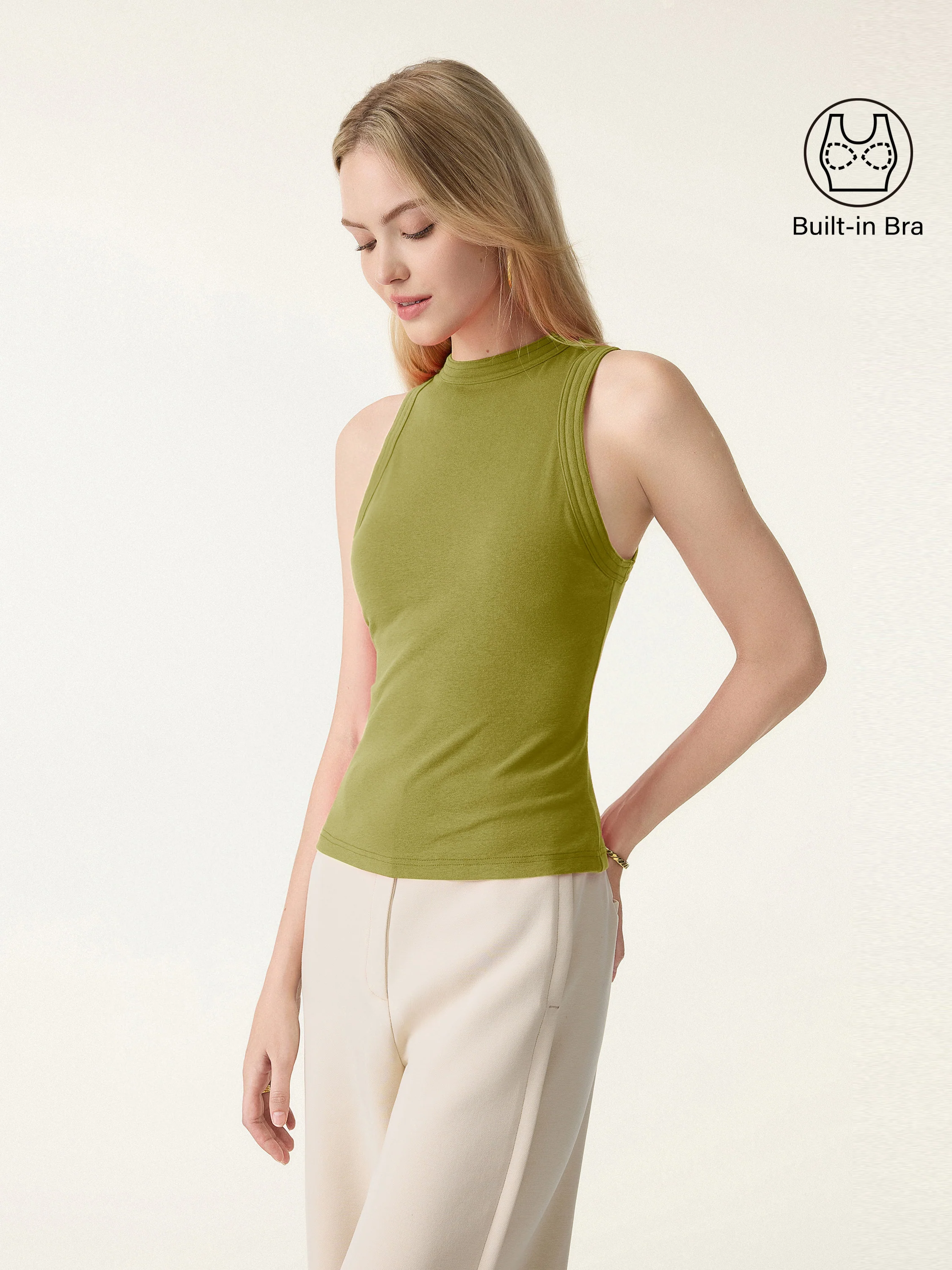Lyocell Perkins Collar Bra Tank - Image 3