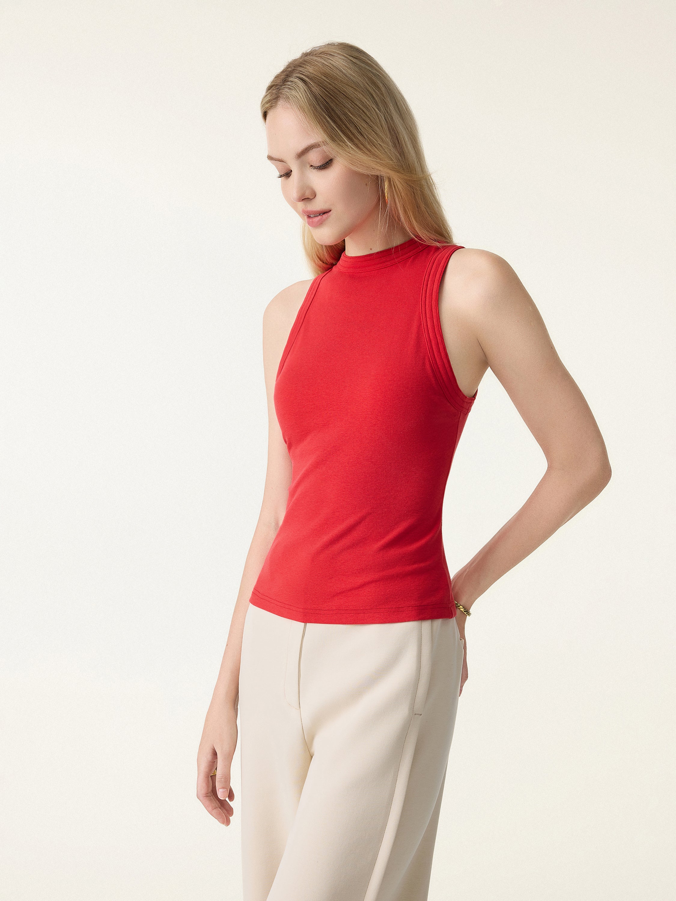Lyocell Perkins Collar Bra Tank - Image 8