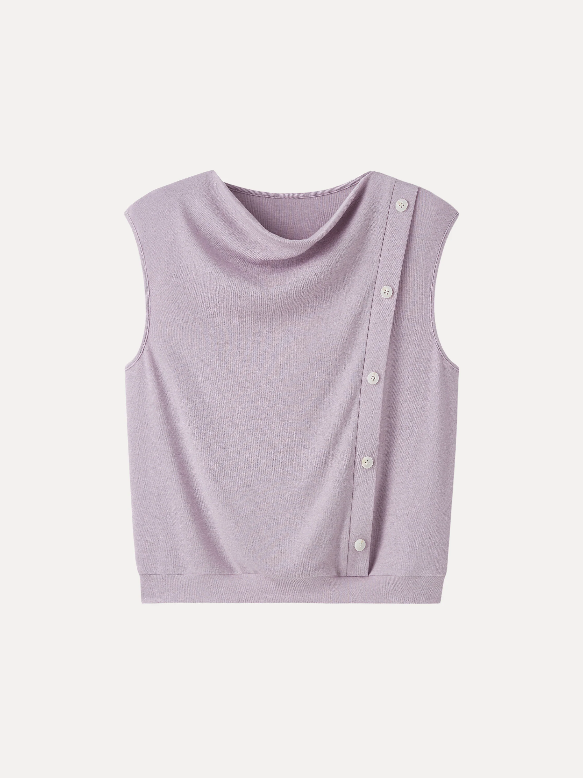 Lyocell Wool Cowl Neck Top with Banded Hem - Image 10