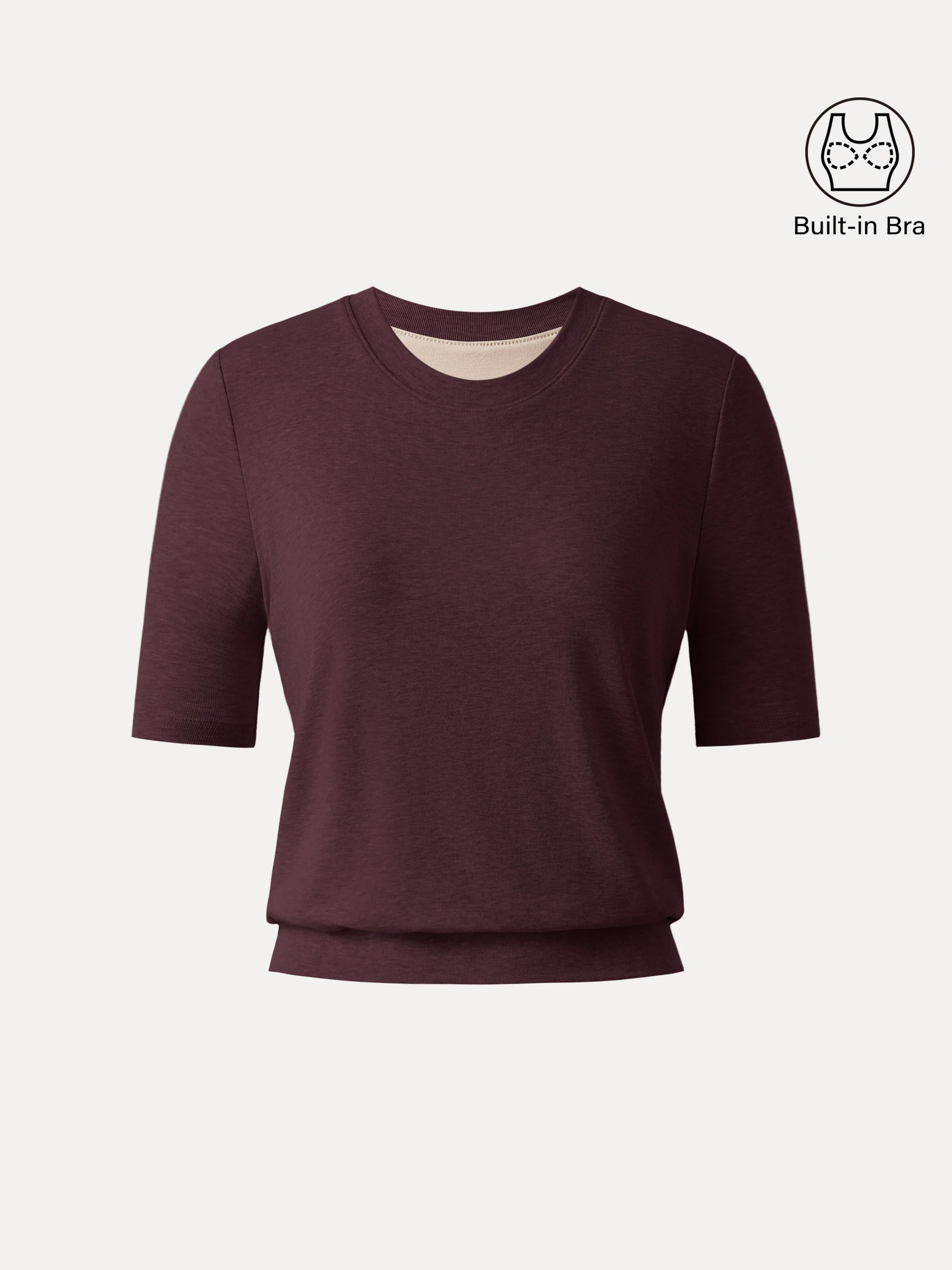Lyocell Wool Crewneck Bra Top with Banded Hem - Image 2