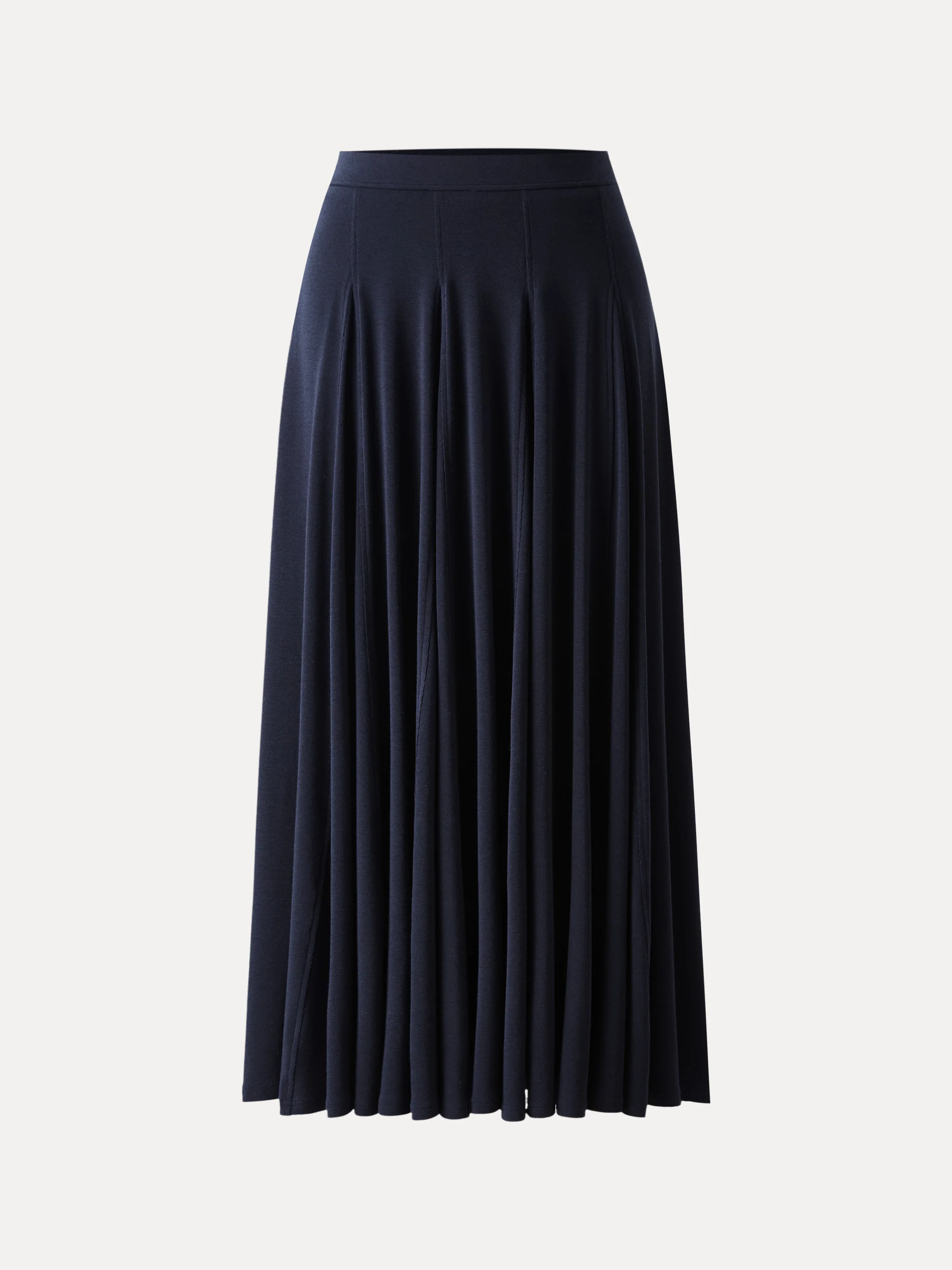 Lyocell Wool Godet Hem Pull-on Maxi Skirt - Image 10
