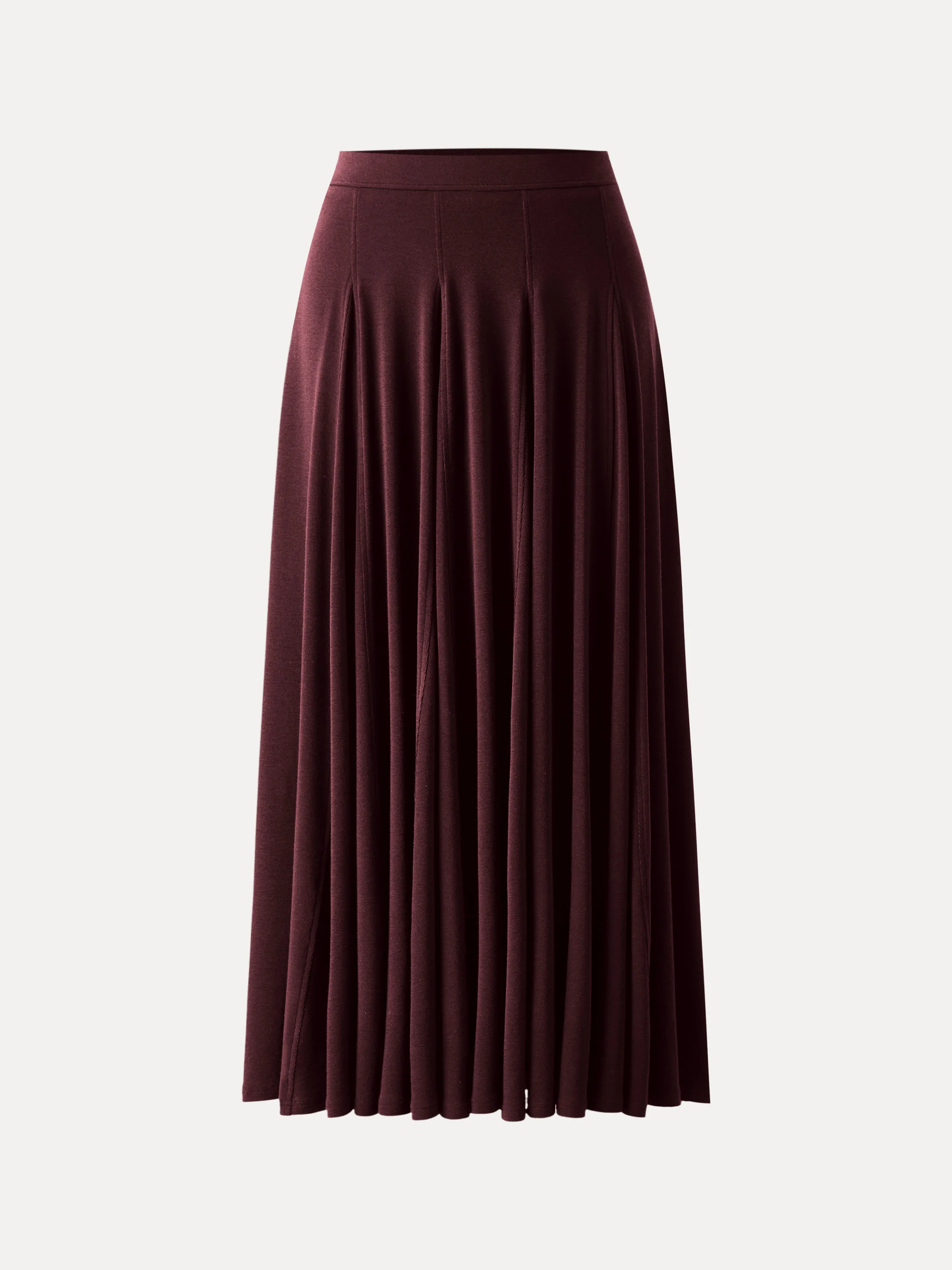 Lyocell Wool Godet Hem Pull-on Maxi Skirt - Image 12