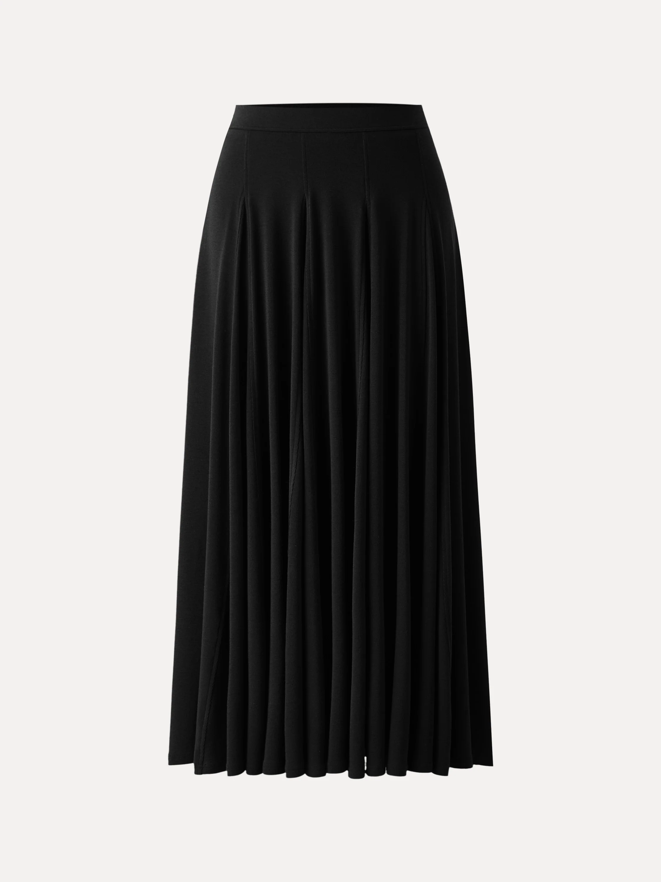 Lyocell Wool Godet Hem Pull-on Maxi Skirt - Image 13