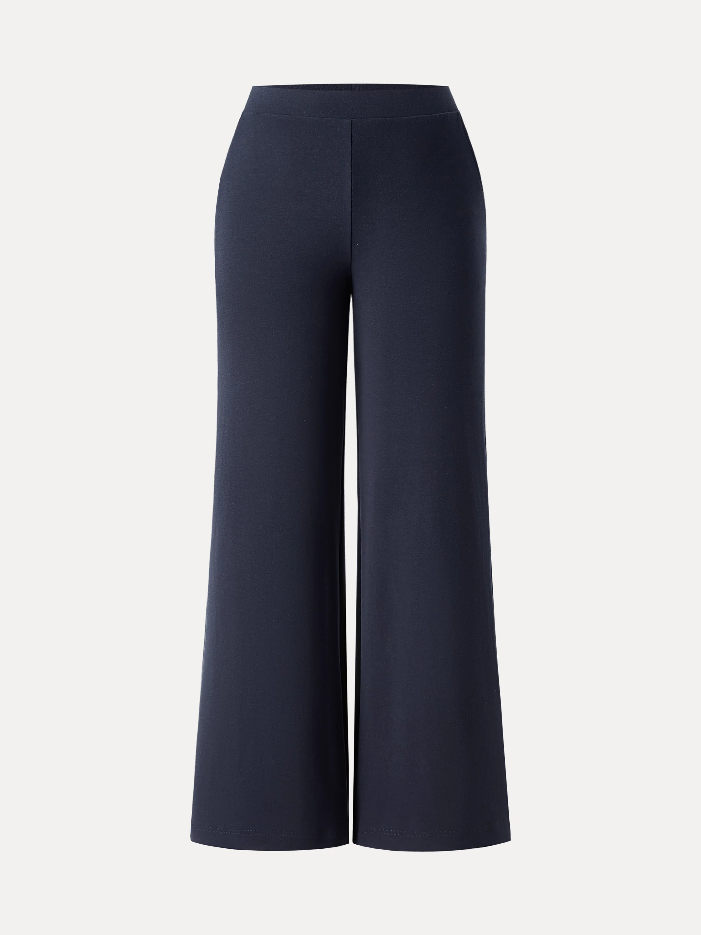 Lyocell Wool Mid Rise Wide Leg Pull-on Pants with Pockets - Image 3