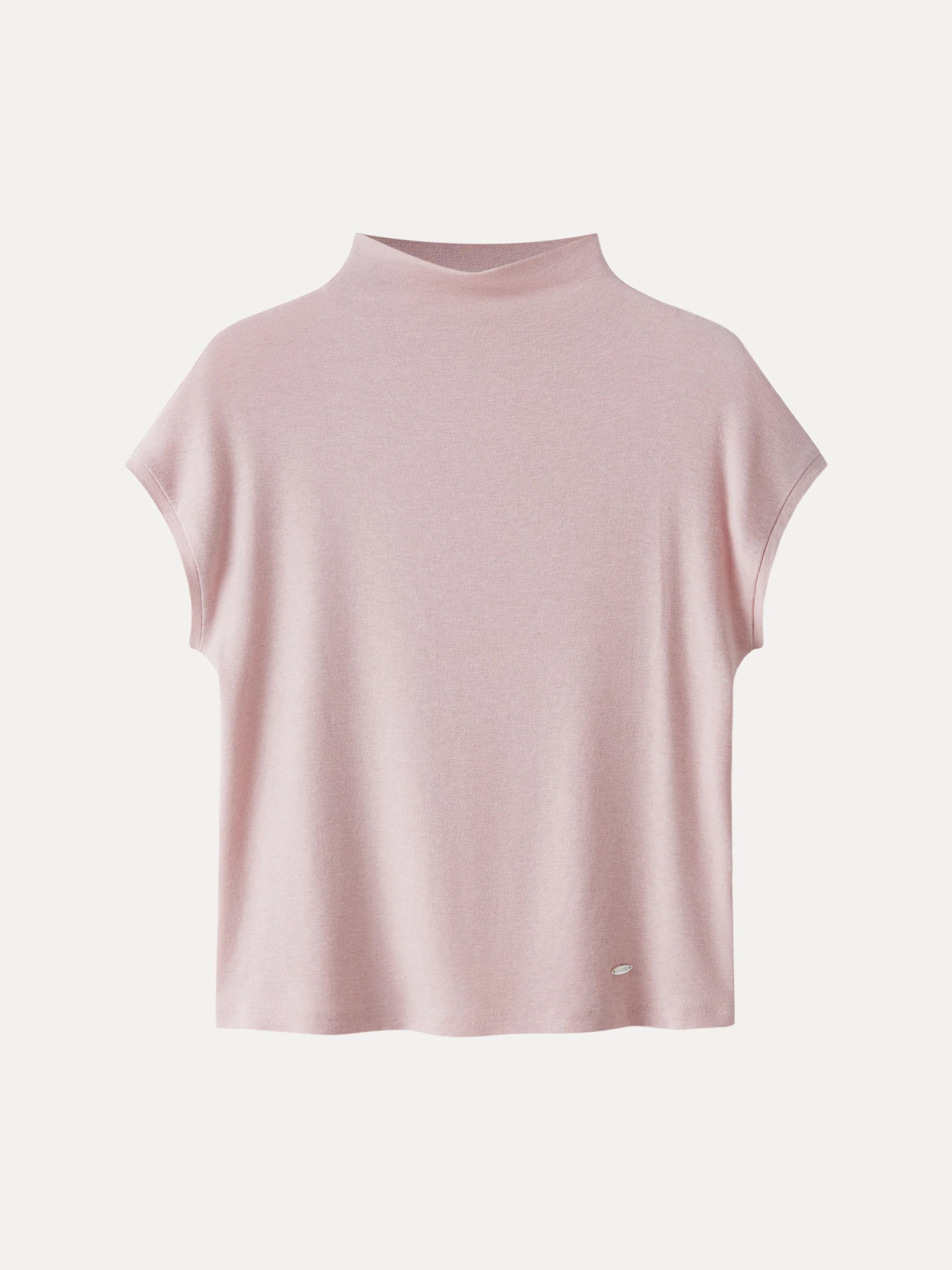 Lyocell Wool Semi-Sheer Mockneck Cap Sleeve Top - Image 12
