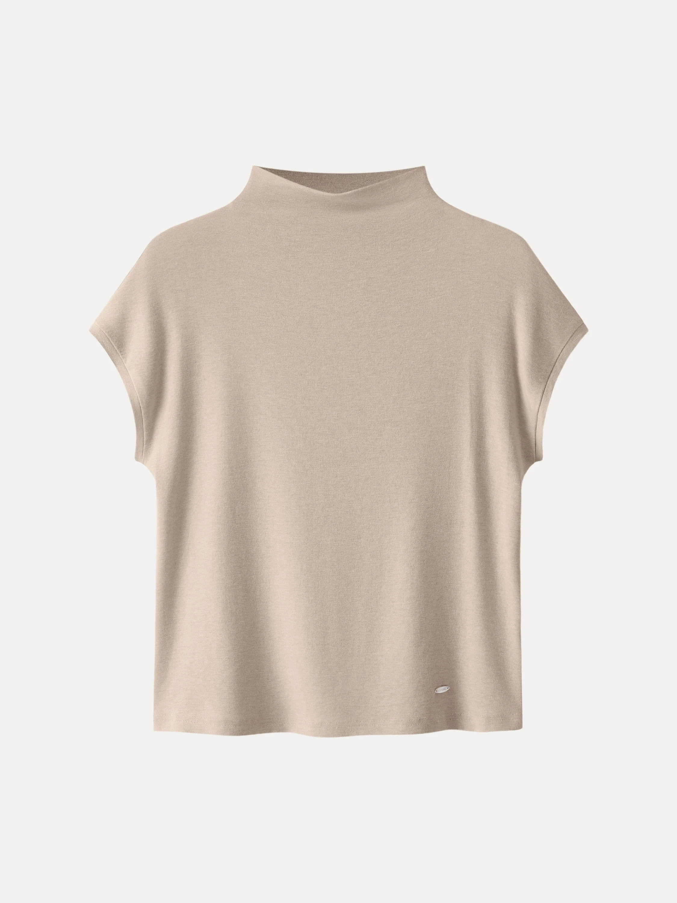 Lyocell Wool Semi-Sheer Mockneck Cap Sleeve Top - Image 13