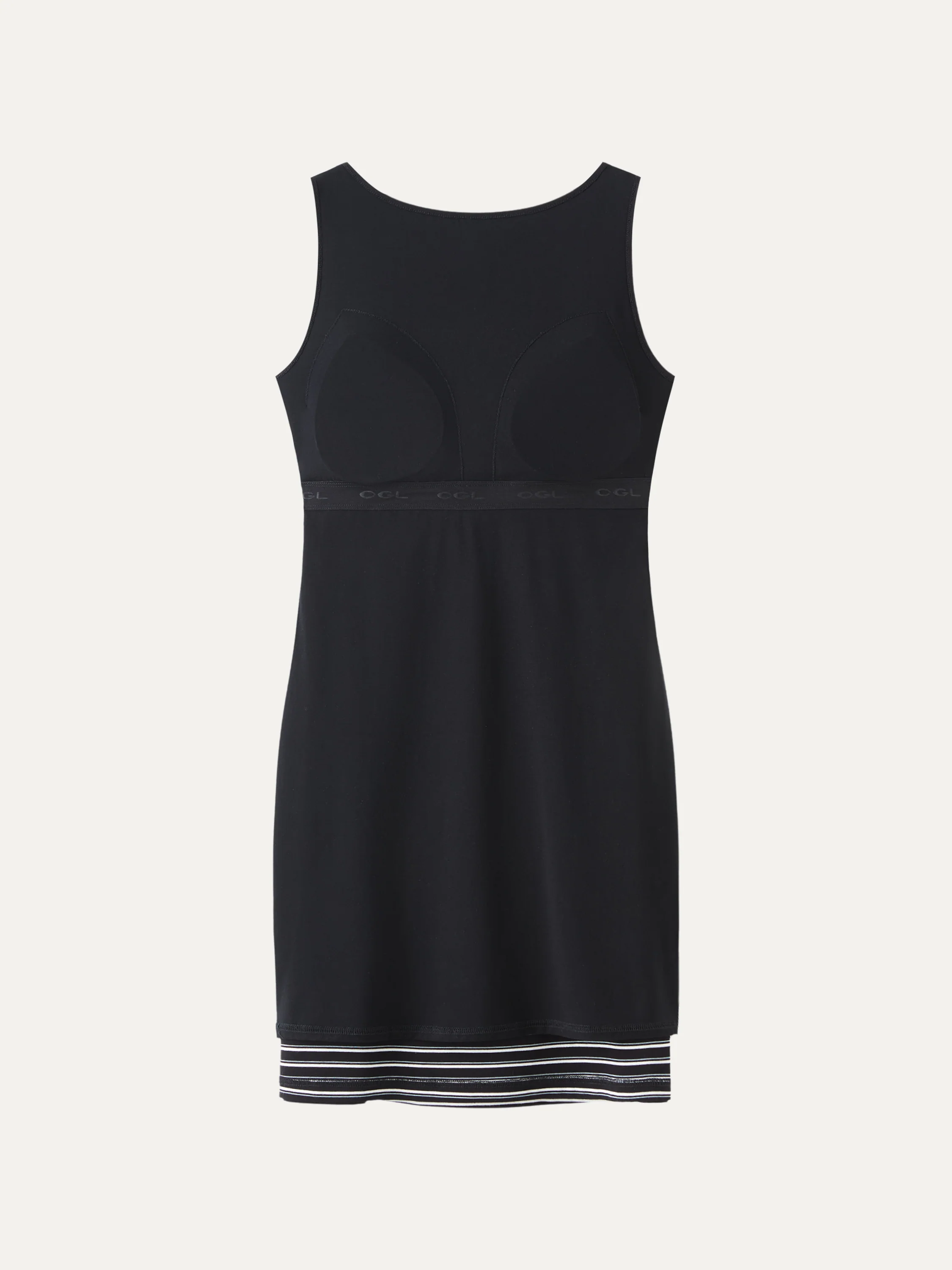 Lyocell-Wool Striped Open Back A-Line Mini Bra Dress - Image 8