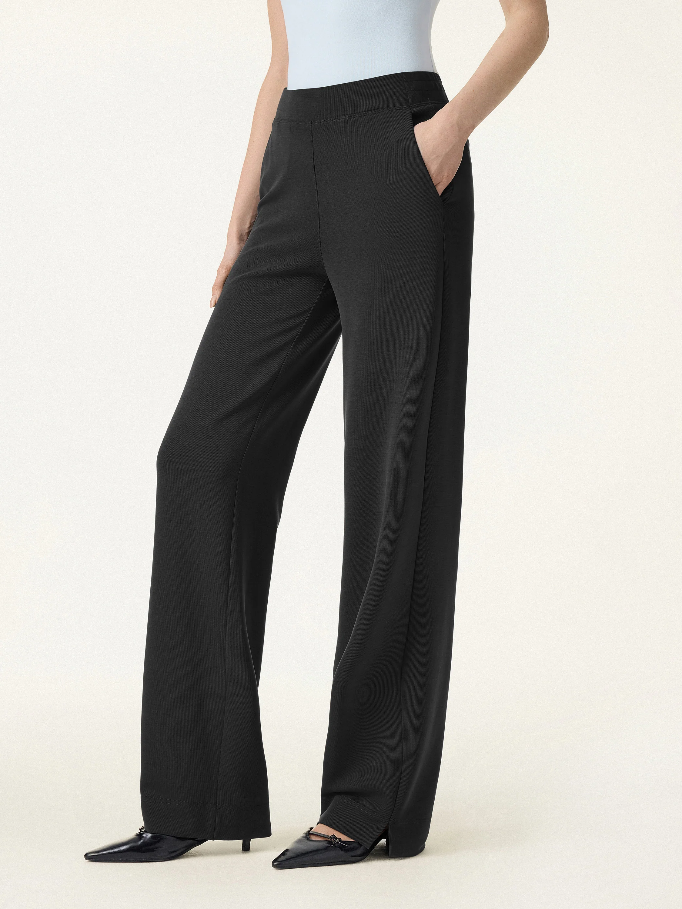 Lyocell Wrinkle-Resistant Easy Straight Leg Pants - Image 3