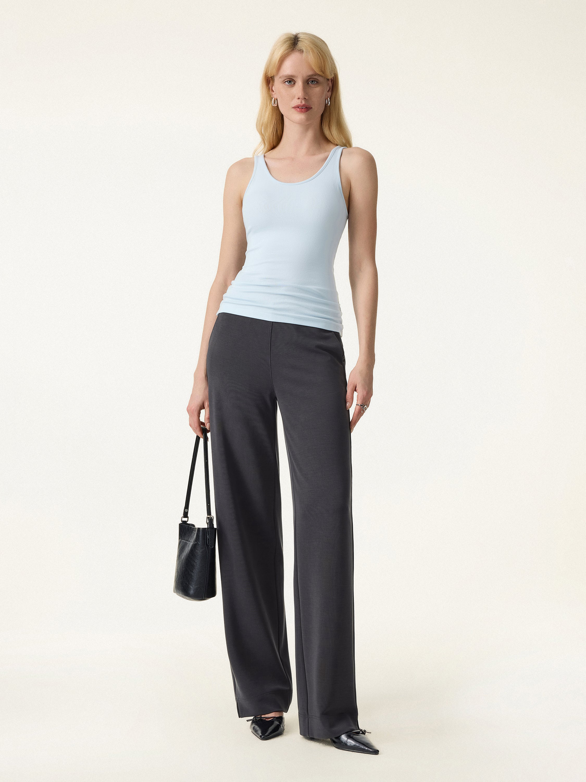 Lyocell Wrinkle-Resistant Easy Straight Leg Pants - Image 4