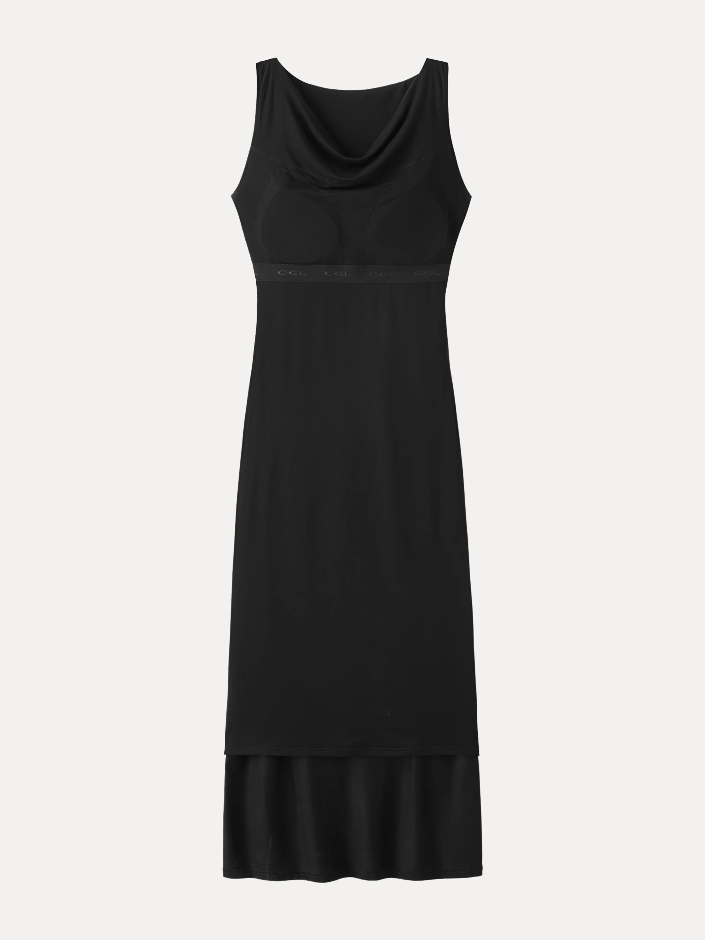Matte Smooth Cowl Neck Ruched Midi Bra Dress - Image 8