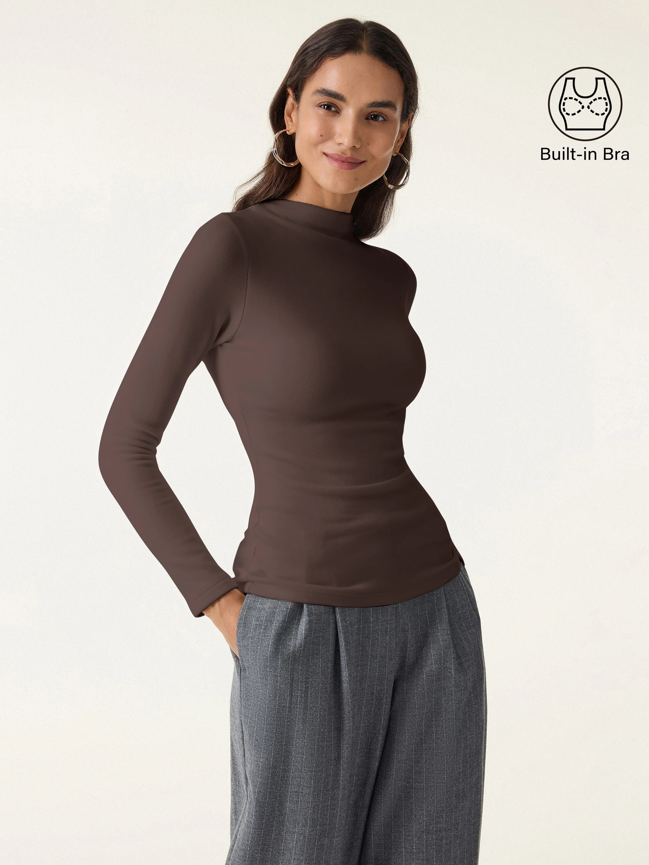 MaxWarm Brushed Mockneck Long Sleeve Bra Top - Image 12