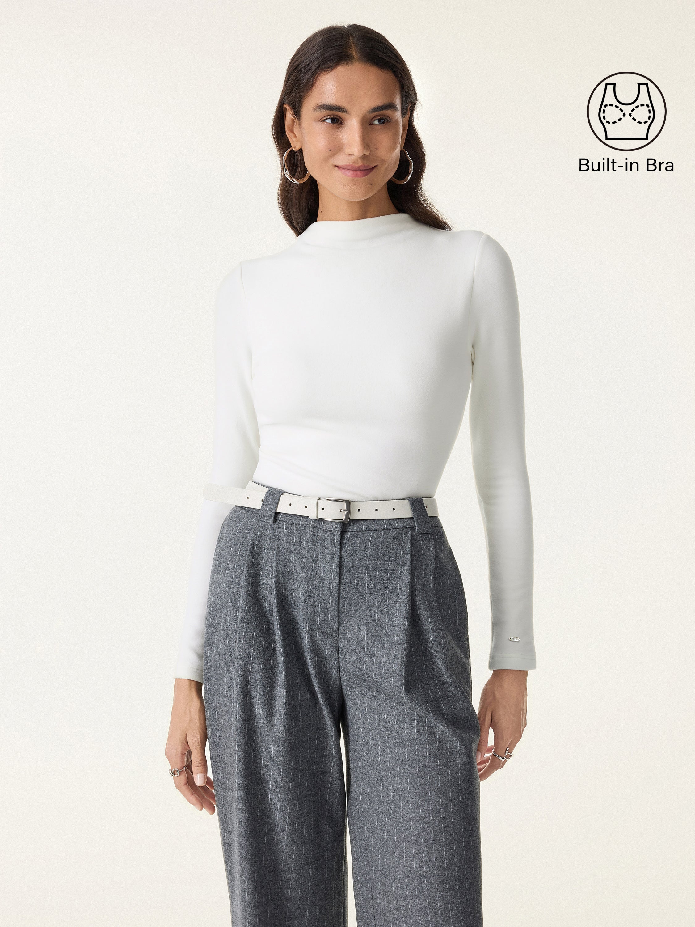 MaxWarm Brushed Mockneck Long Sleeve Bra Top - Image 4