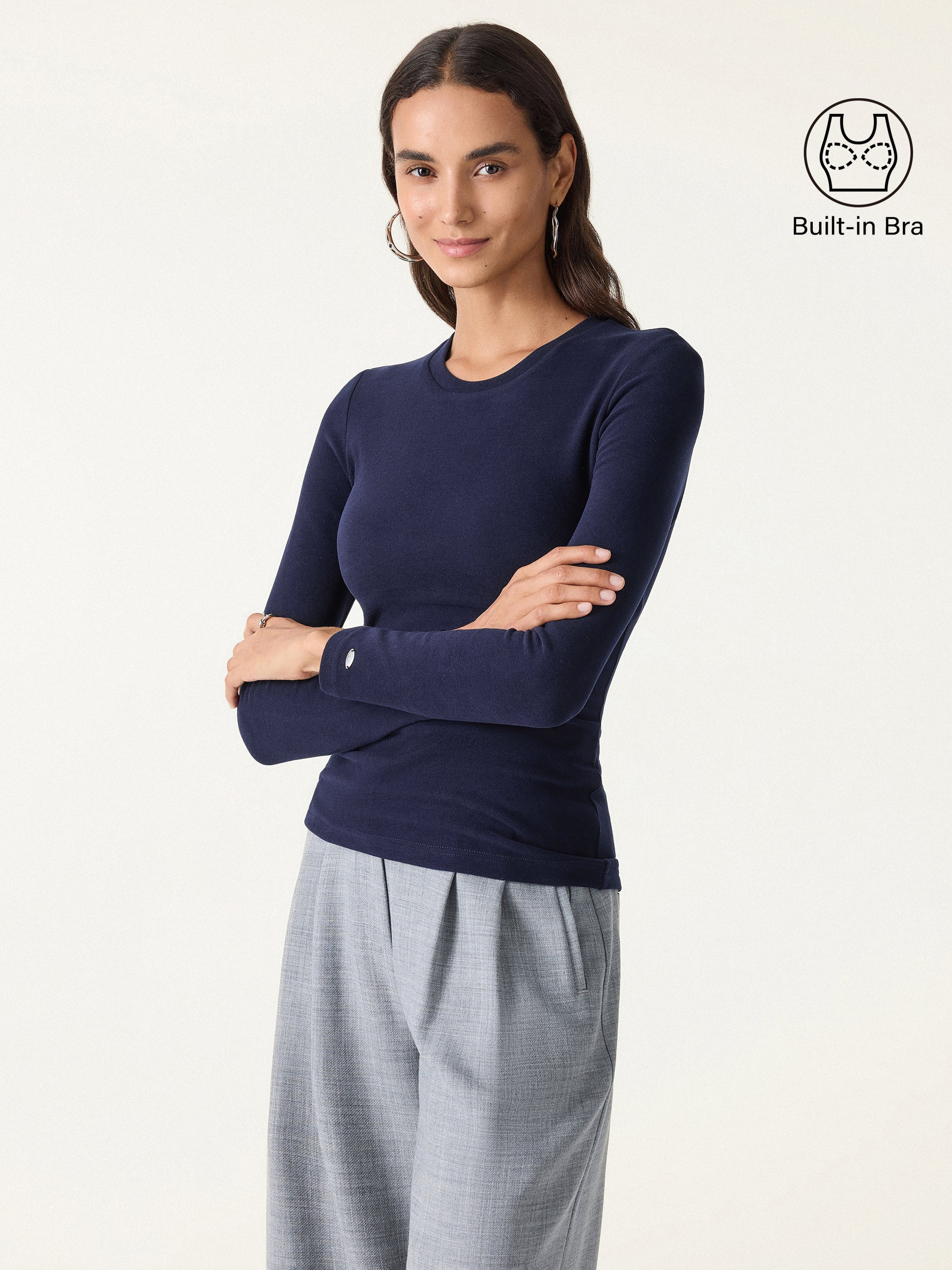 MaxWarm Crewneck Long Sleeve Bra Top - Image 4