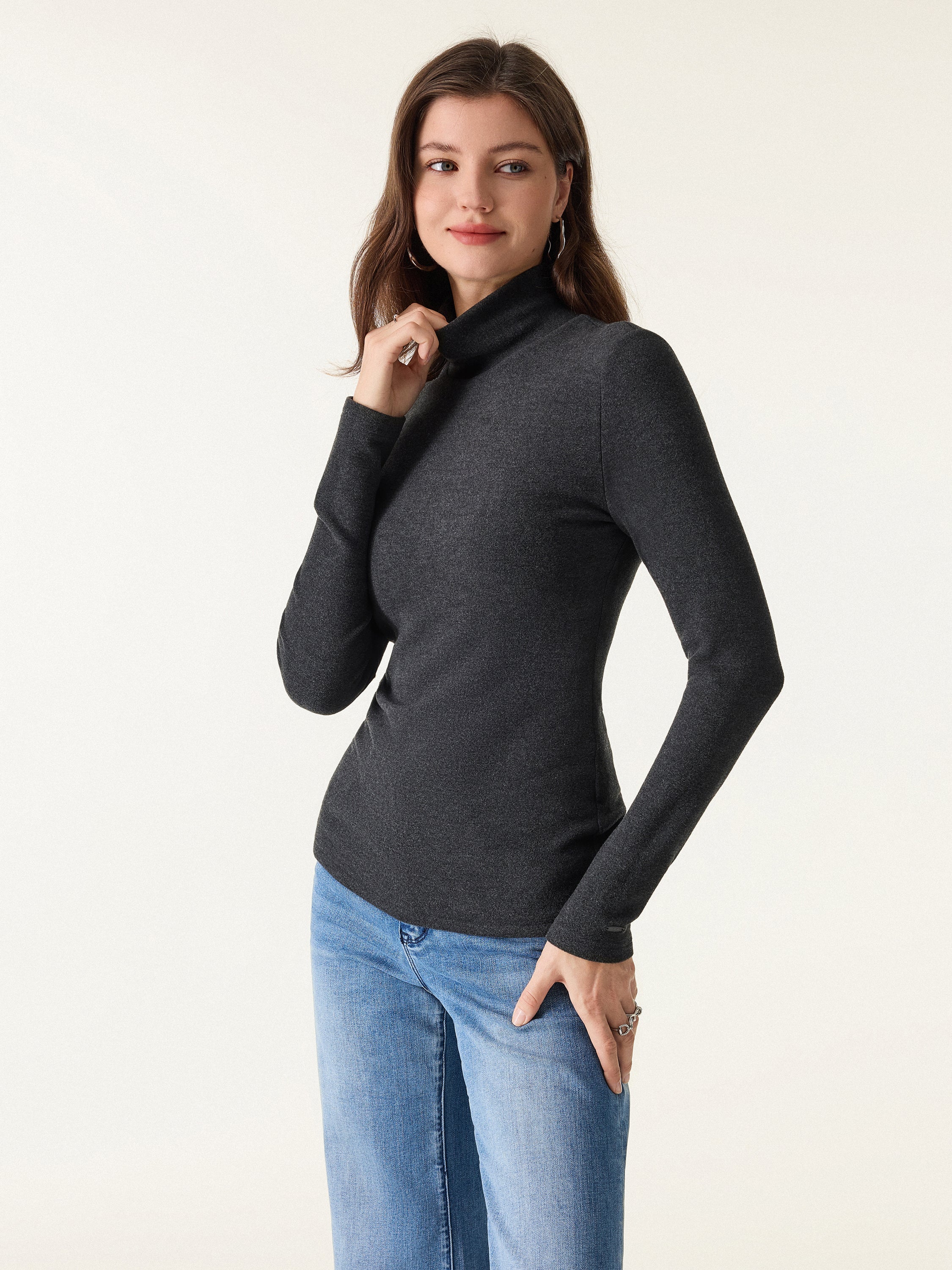 MaxWarm Turtleneck Long Sleeve Bra Top - Image 6