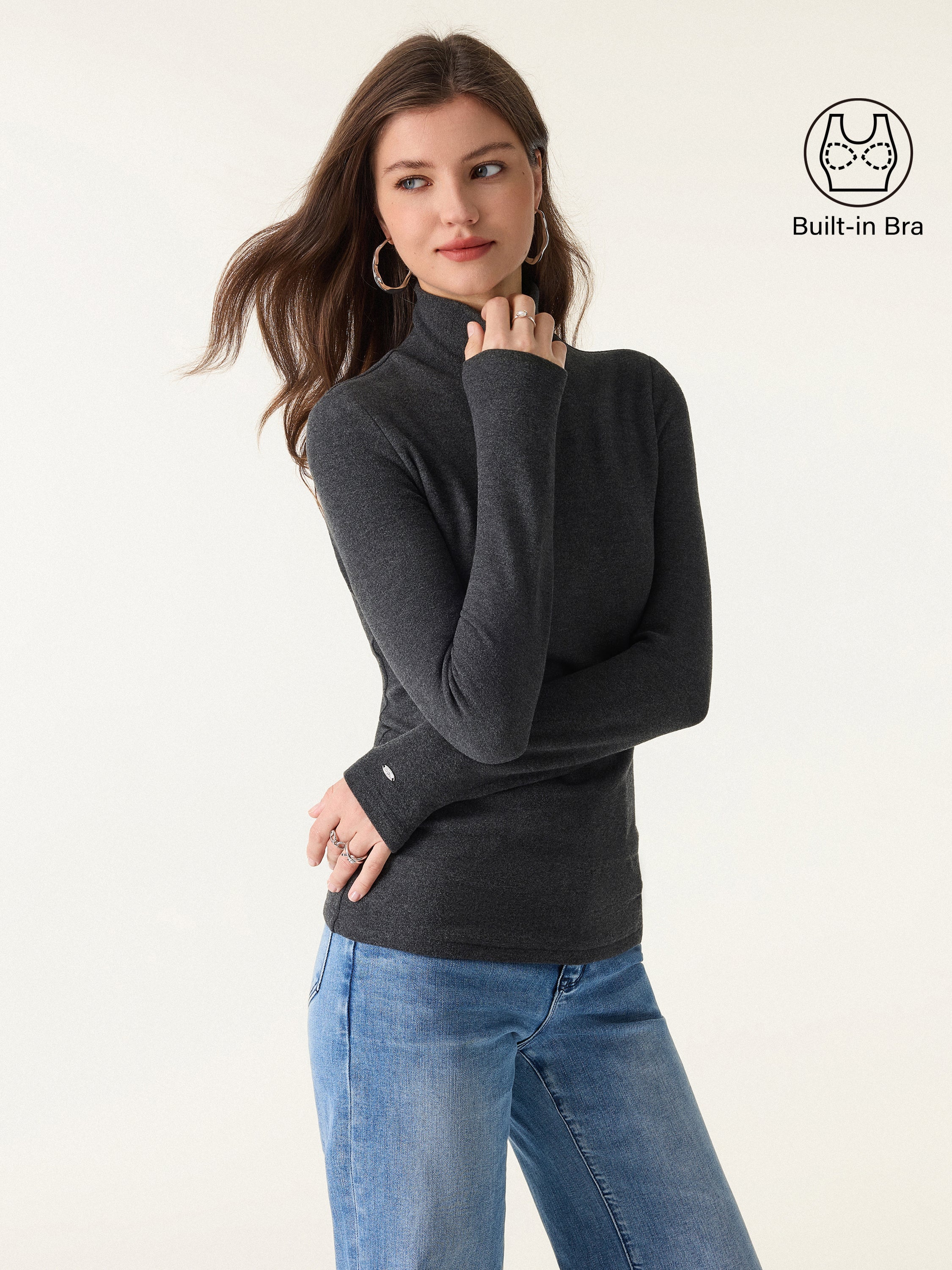 MaxWarm Turtleneck Long Sleeve Bra Top - Image 7