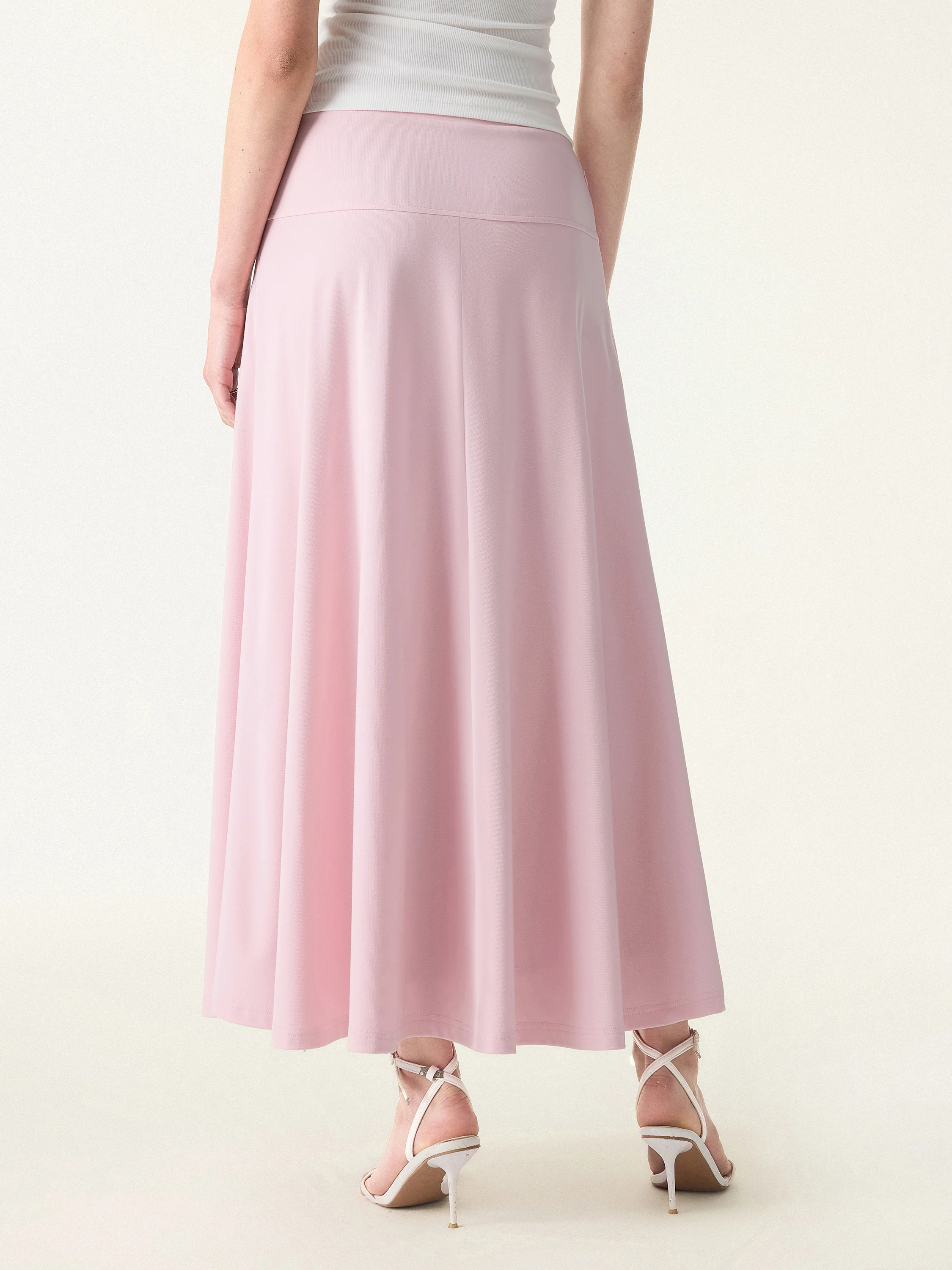 Mid Rise Flare Circle Midi Skirt with Pockets - Image 10