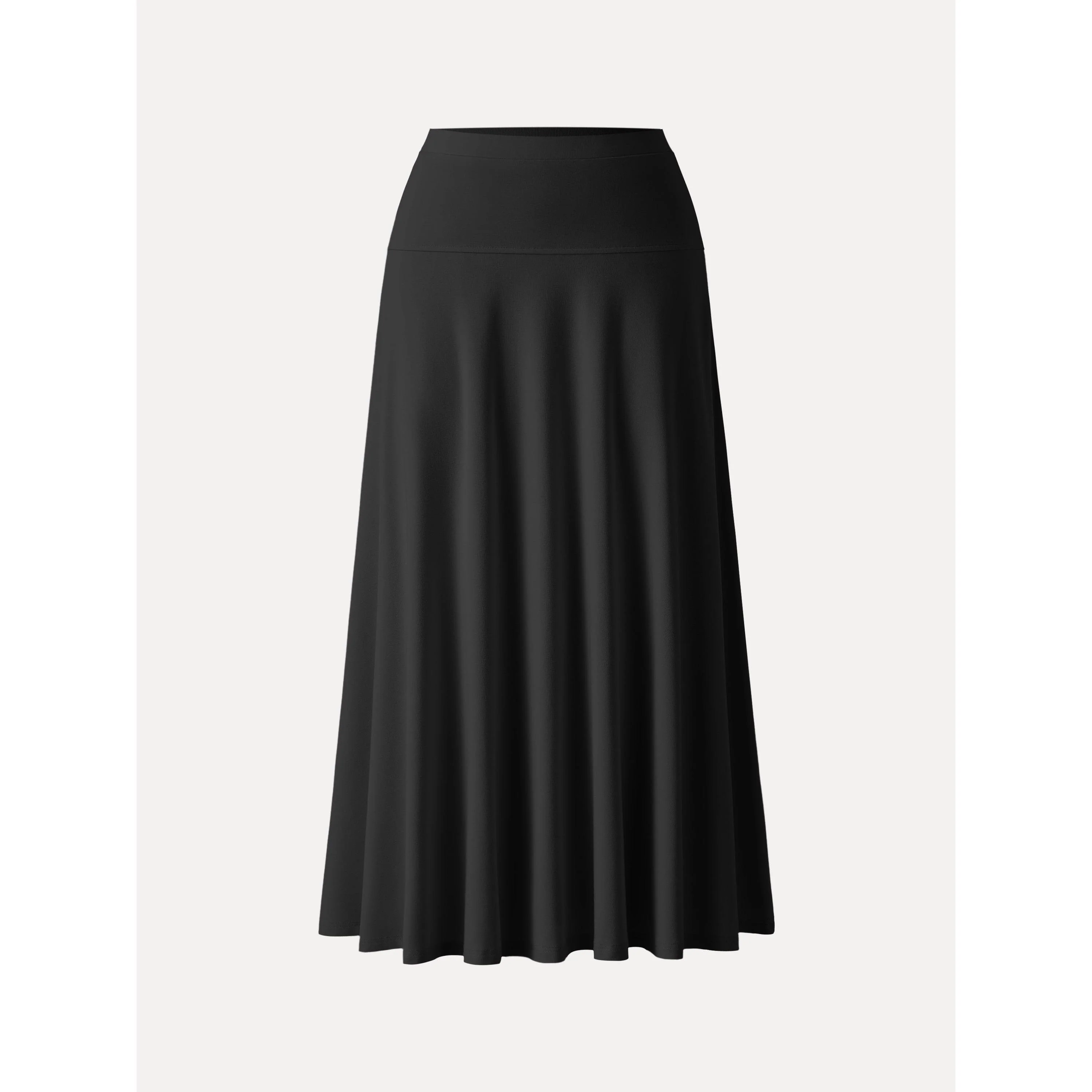 Mid Rise Flare Circle Midi Skirt with Pockets - Image 15