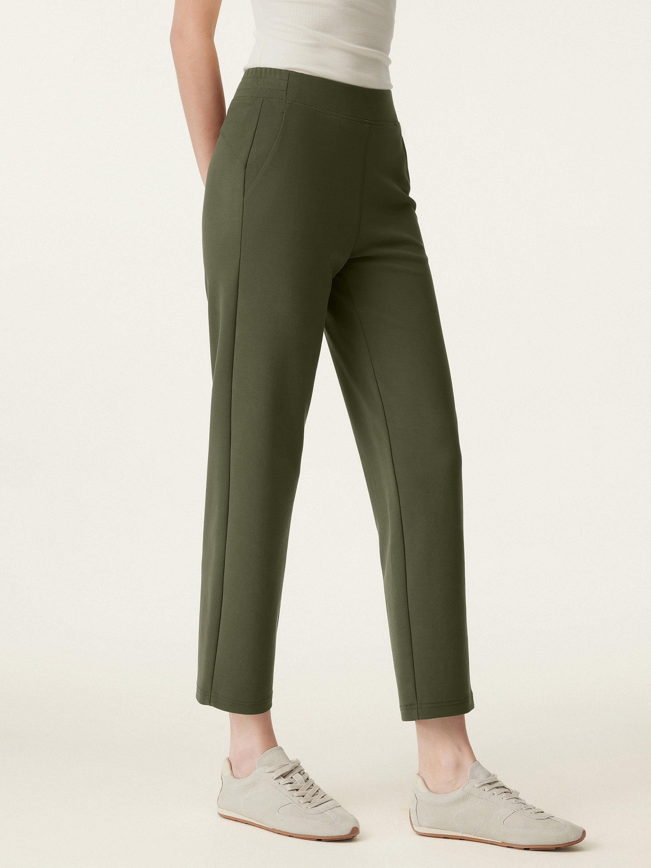 Mid Rise Pull-on Tapered Pants with Pockets - Image 16