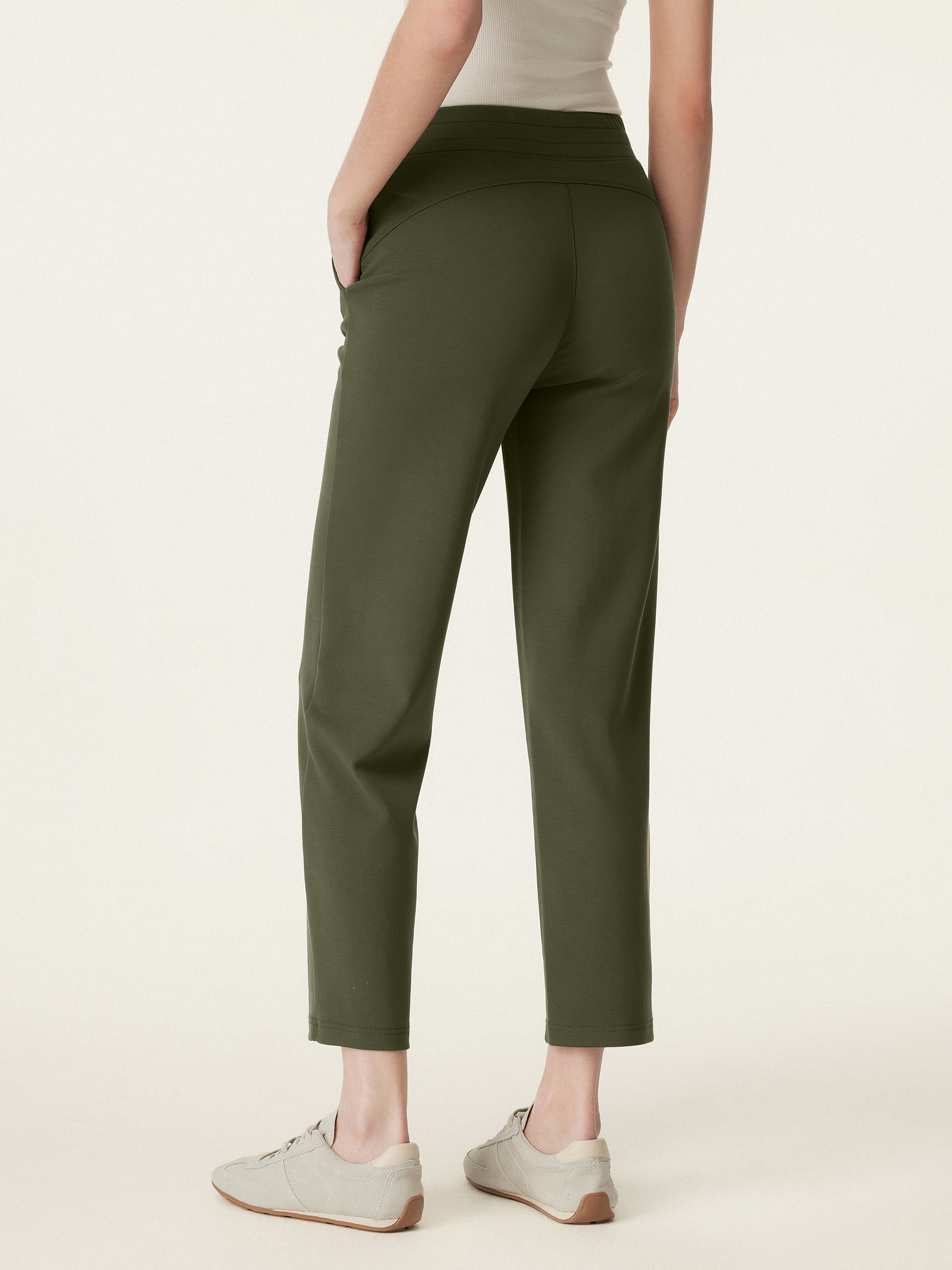 Mid Rise Pull-on Tapered Pants with Pockets - Image 17