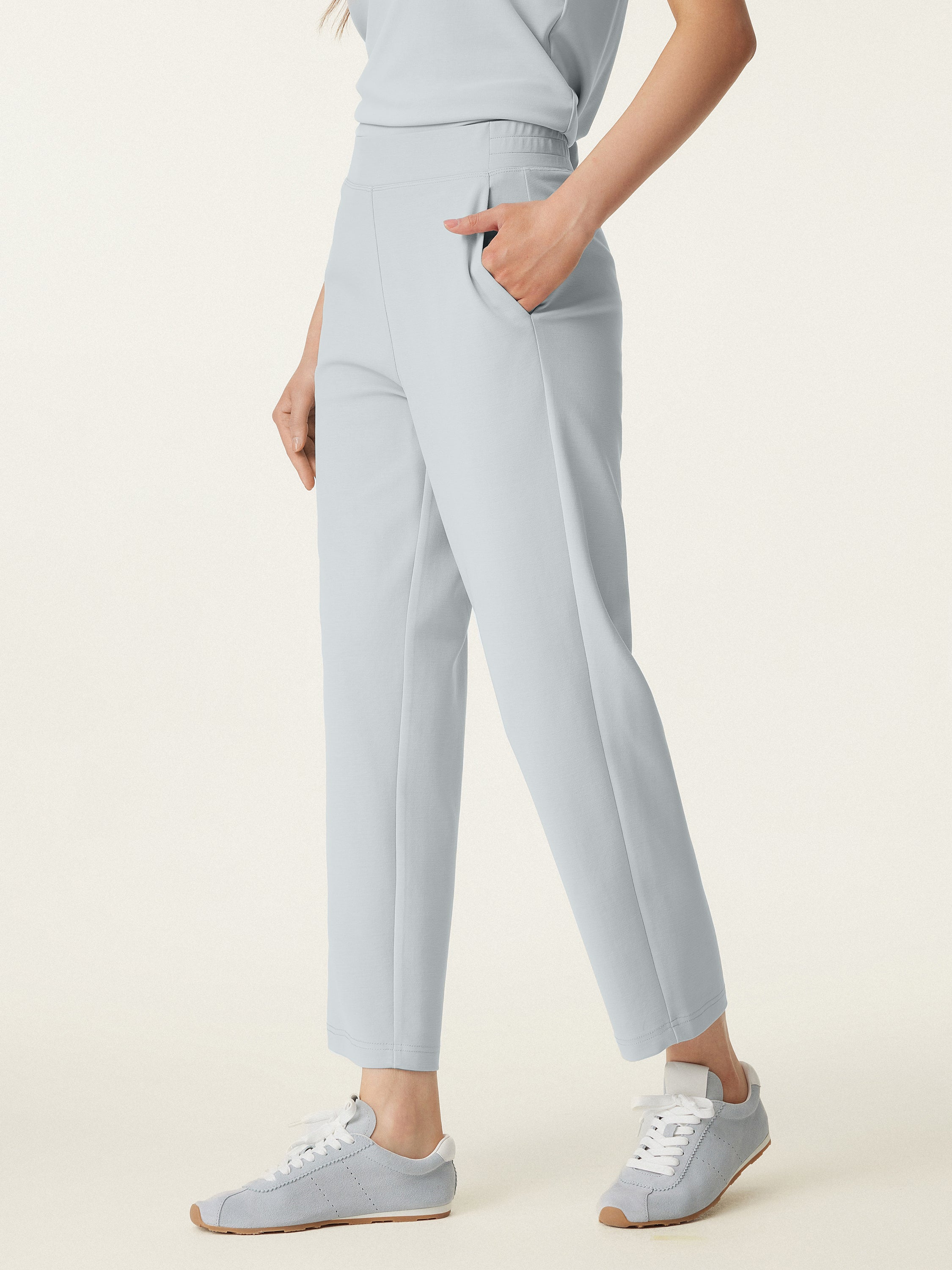 Mid Rise Pull-on Tapered Pants with Pockets - Image 4