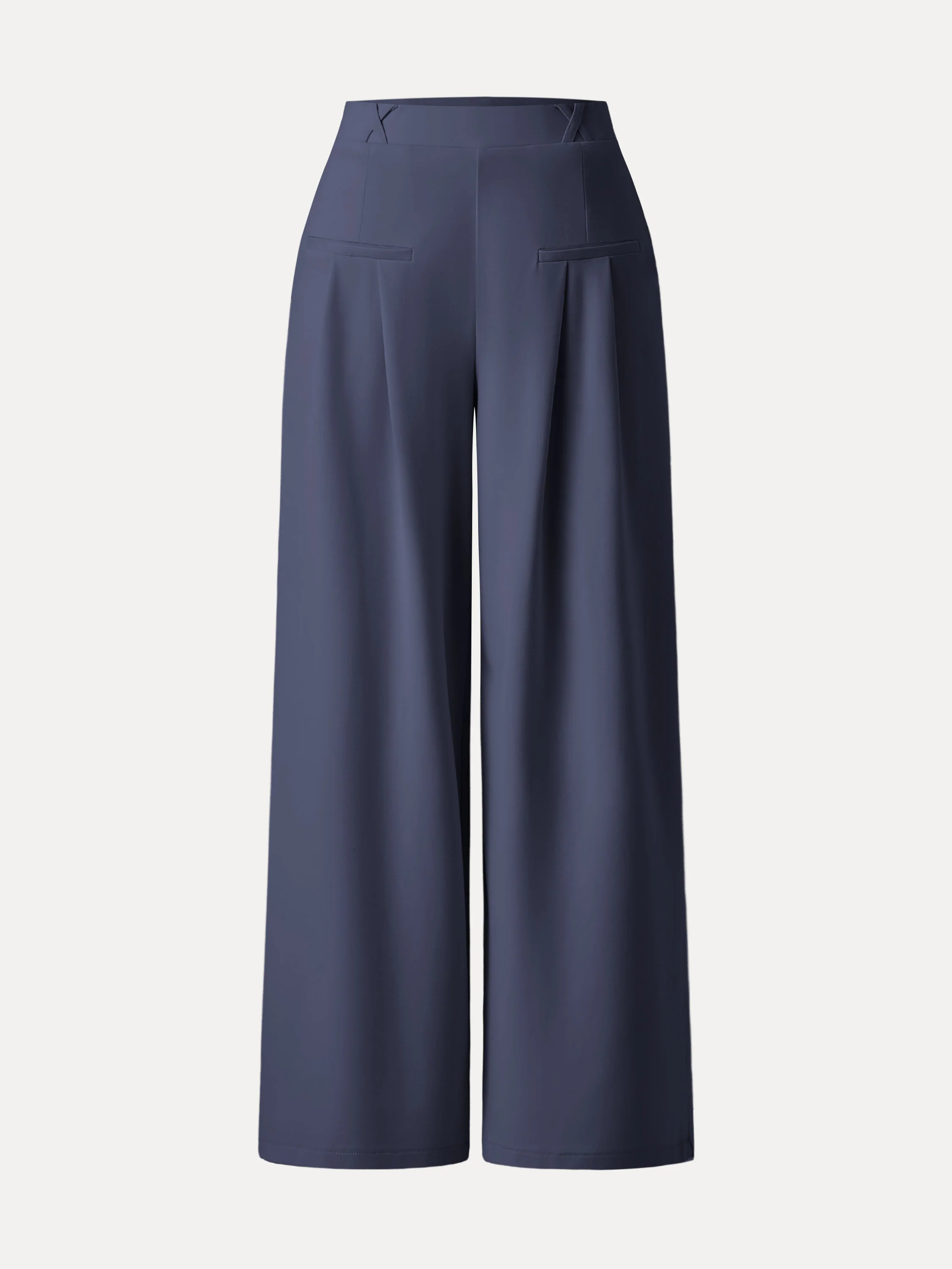 Drapey Bamboo Ponte Mid Rise Wide Leg Trouser with Pockets - Image 12