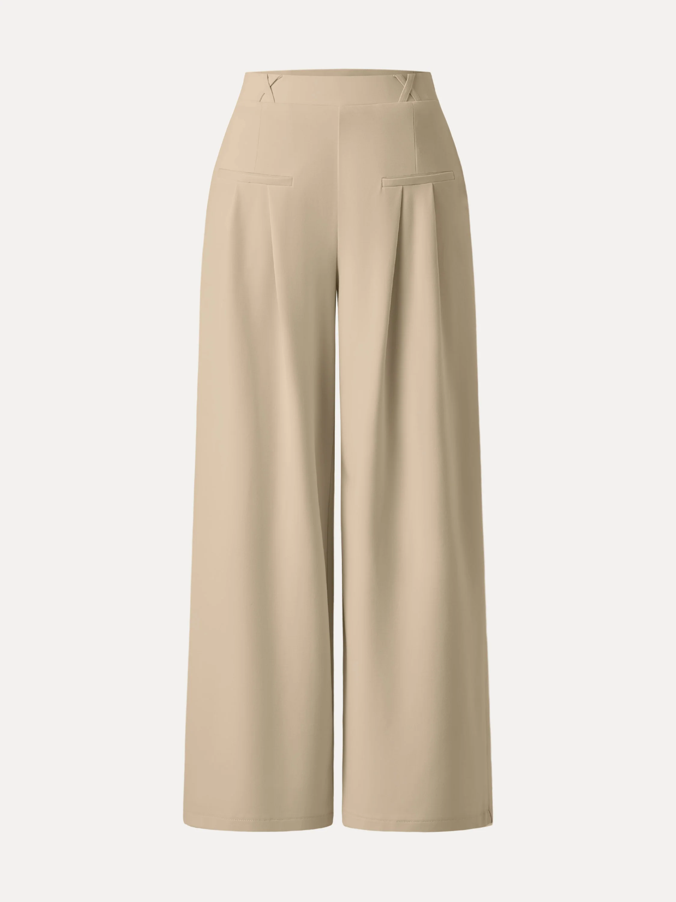Drapey Bamboo Ponte Mid Rise Wide Leg Trouser with Pockets - Image 14