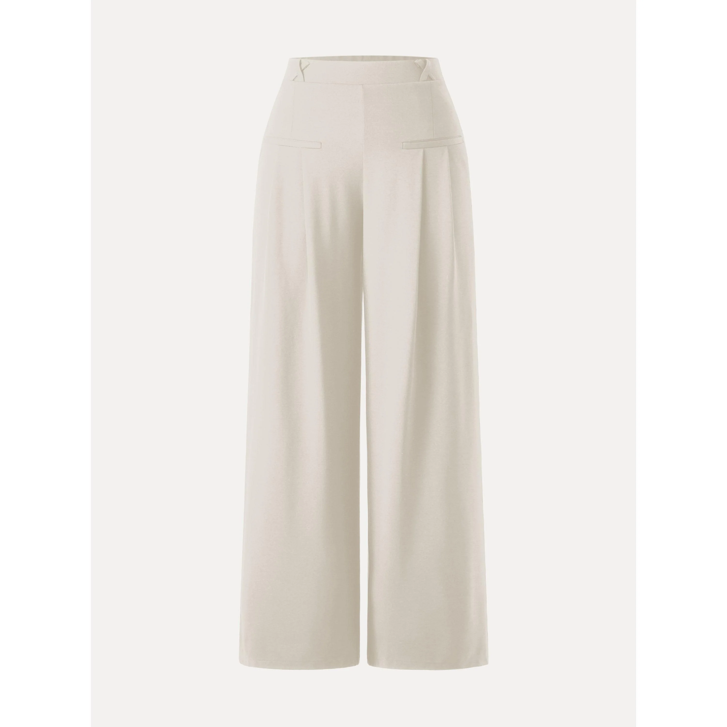 Drapey Bamboo Ponte Mid Rise Wide Leg Trouser with Pockets - Image 13