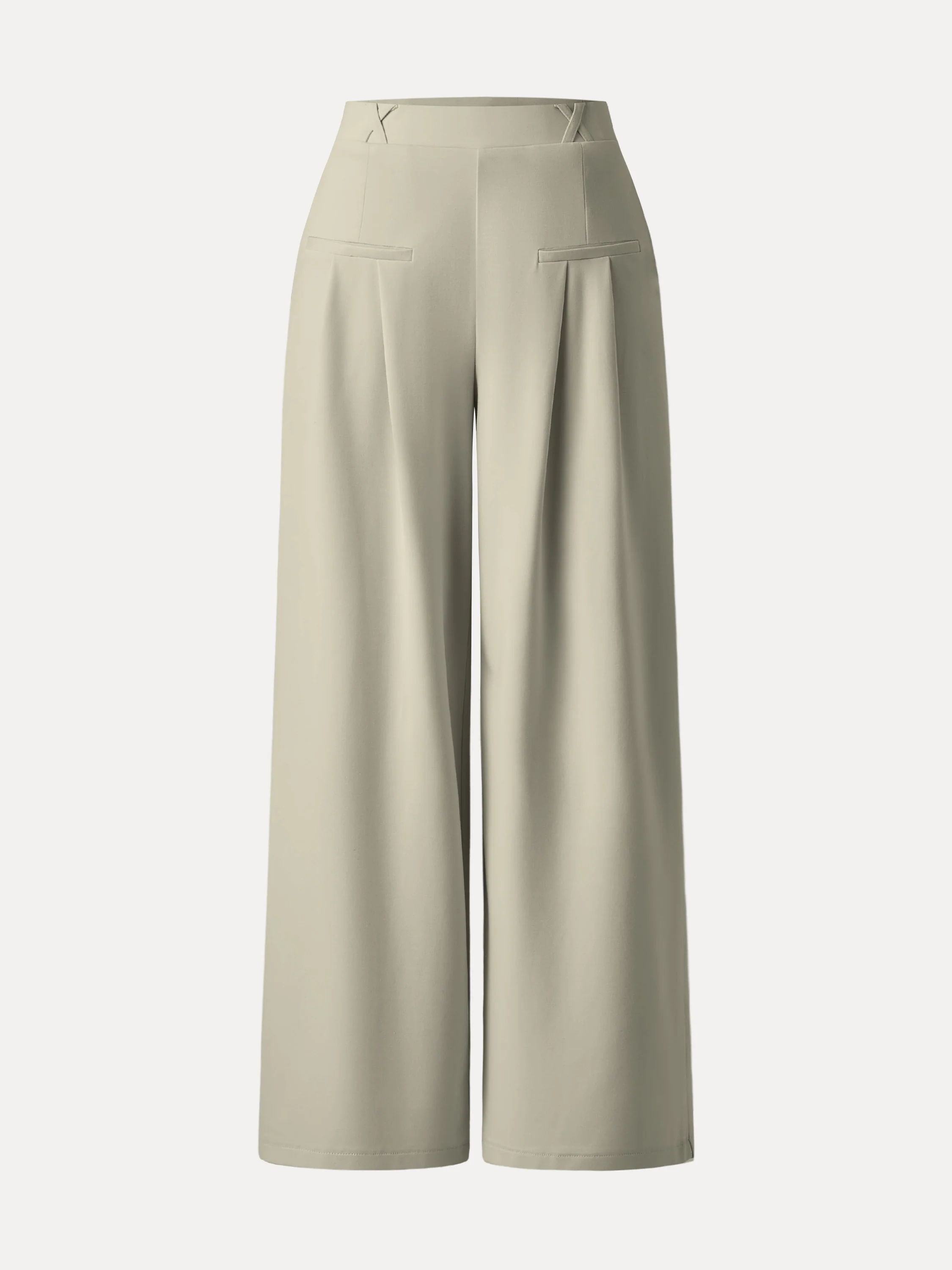 Drapey Bamboo Ponte Mid Rise Wide Leg Trouser with Pockets - Image 15