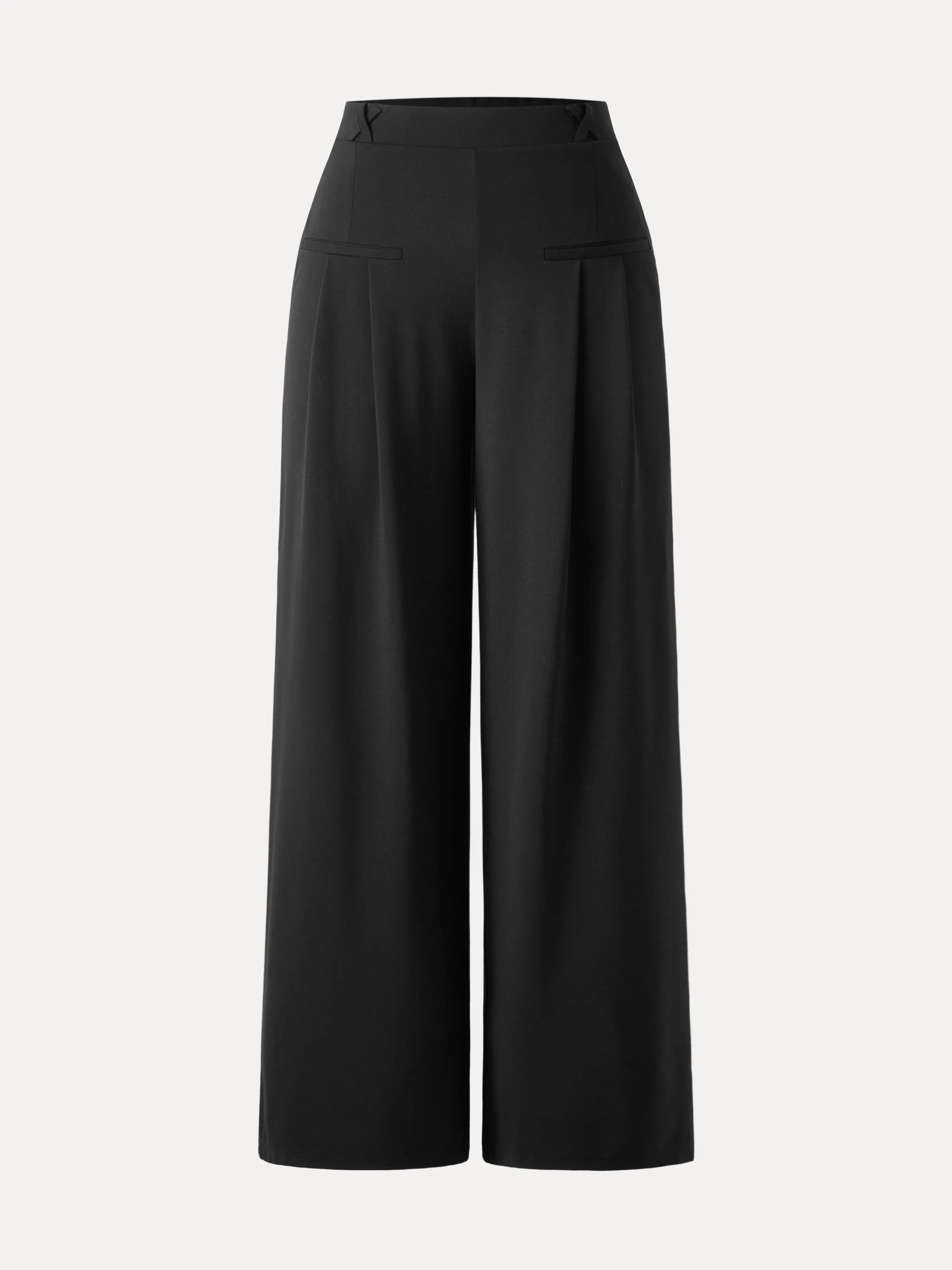Drapey Bamboo Ponte Mid Rise Wide Leg Trouser with Pockets - Image 4