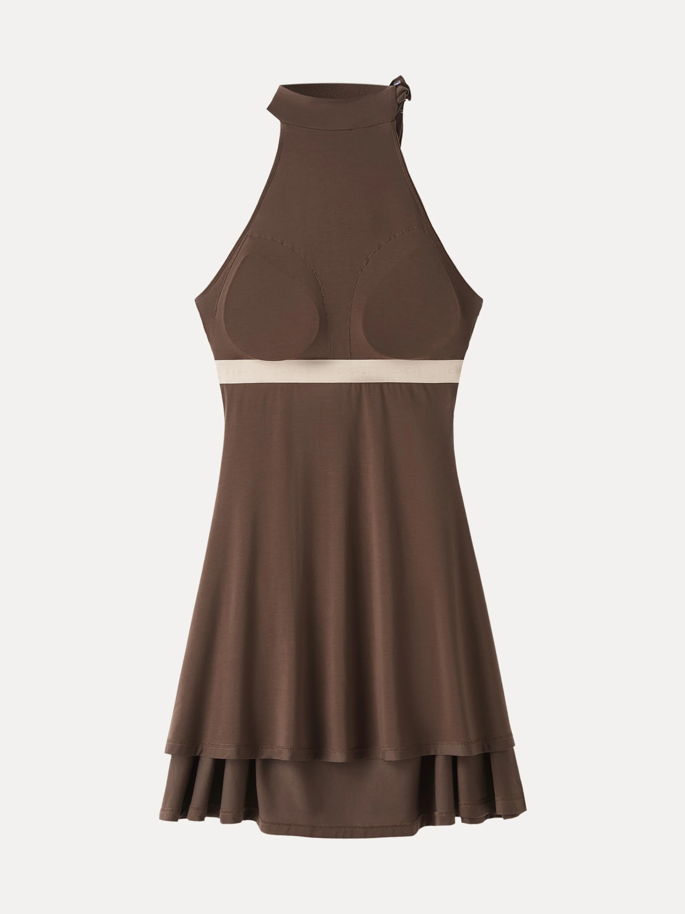 Milky Matte Mockneck Bow Tie Ruched Mini Bra Dress - Image 11