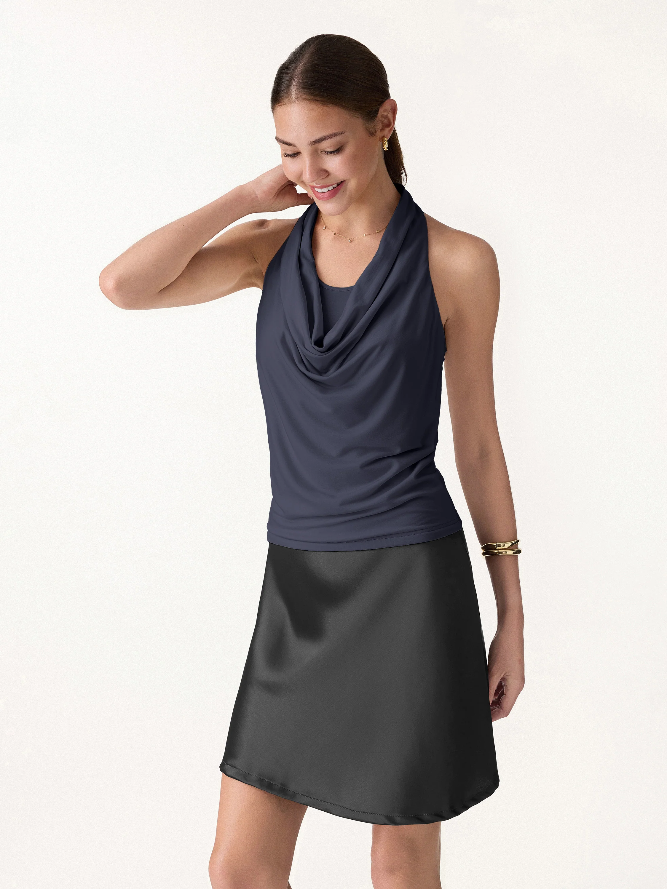 Matte Multi-Wear Cowl Neck Bra Top - Image 11