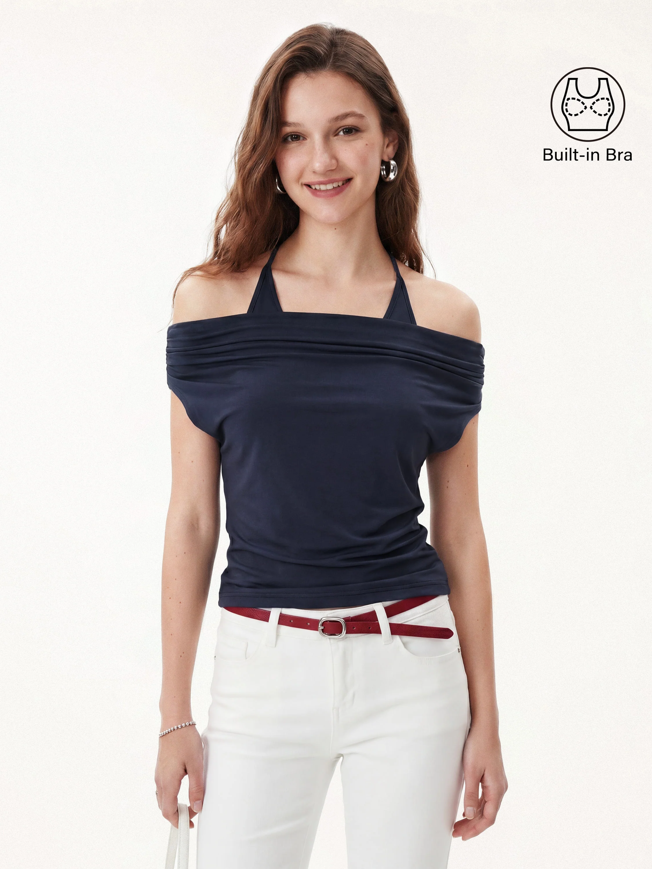 Matte Multi-Wear Cowl Neck Bra Top - Image 12