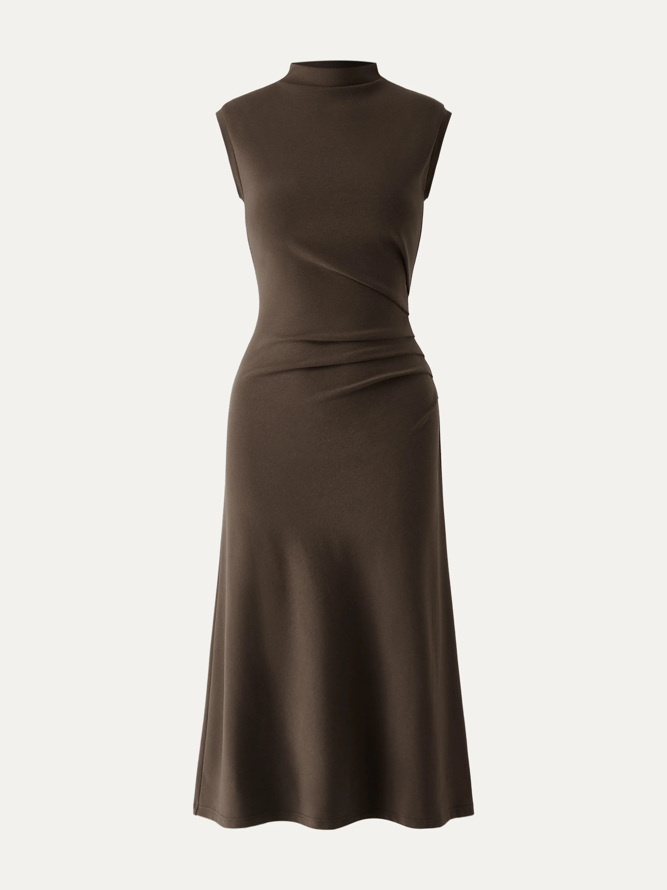 Mockneck Tucks Midi Dress - Image 11