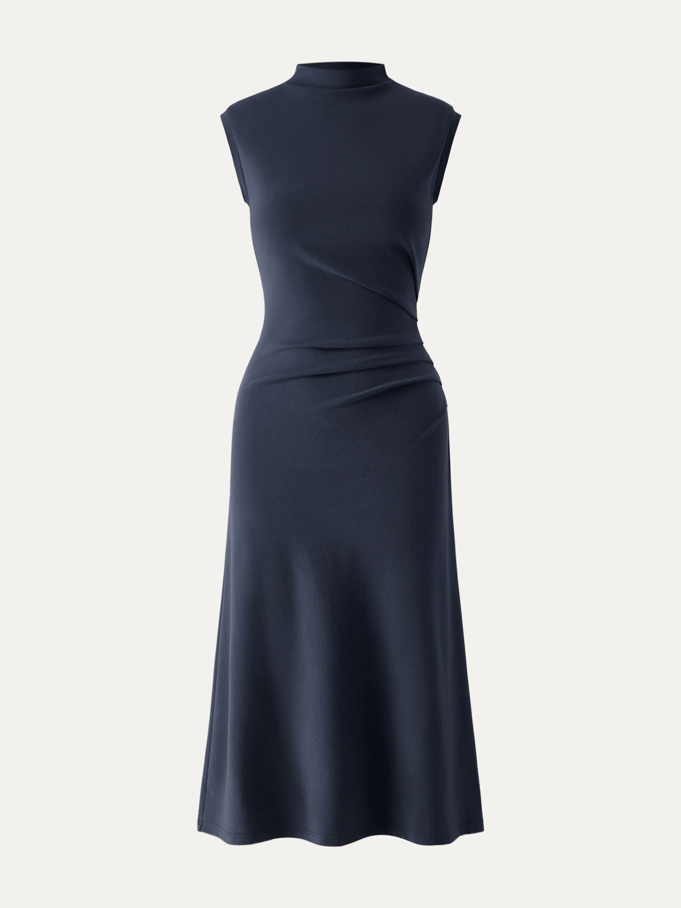 Mockneck Tucks Midi Dress - Image 12