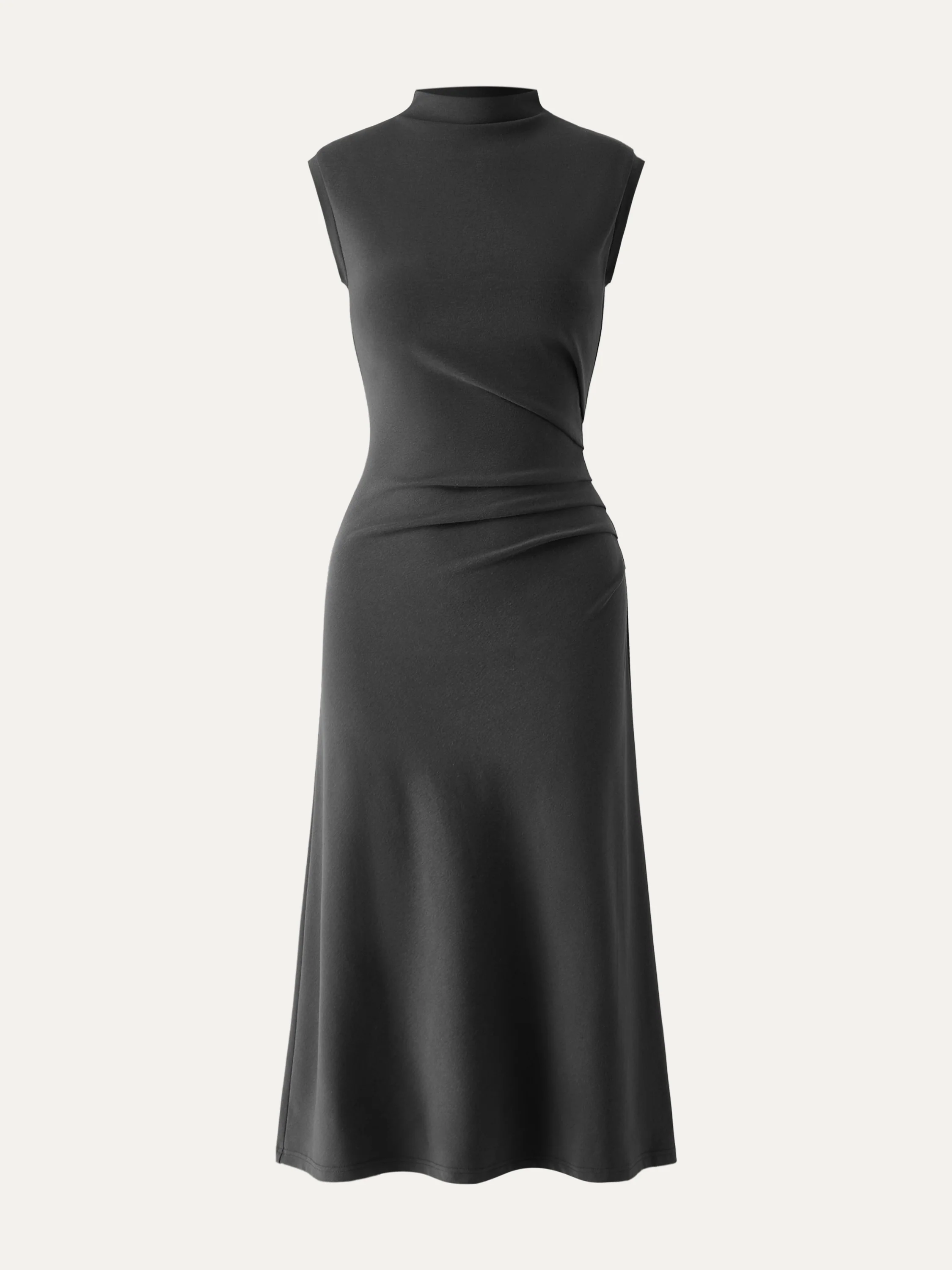 Mockneck Tucks Midi Dress - Image 13