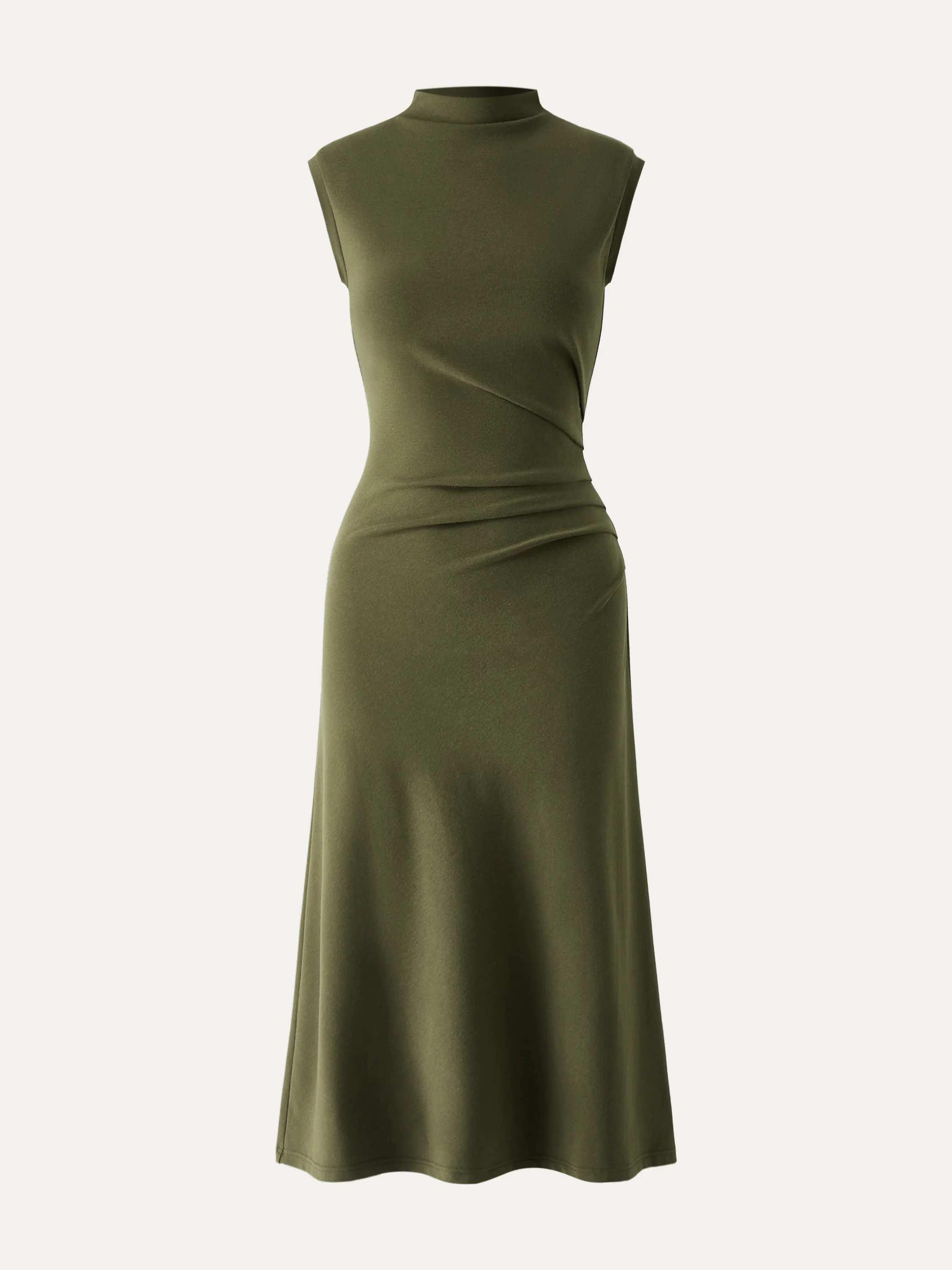 Mockneck Tucks Midi Dress - Image 14