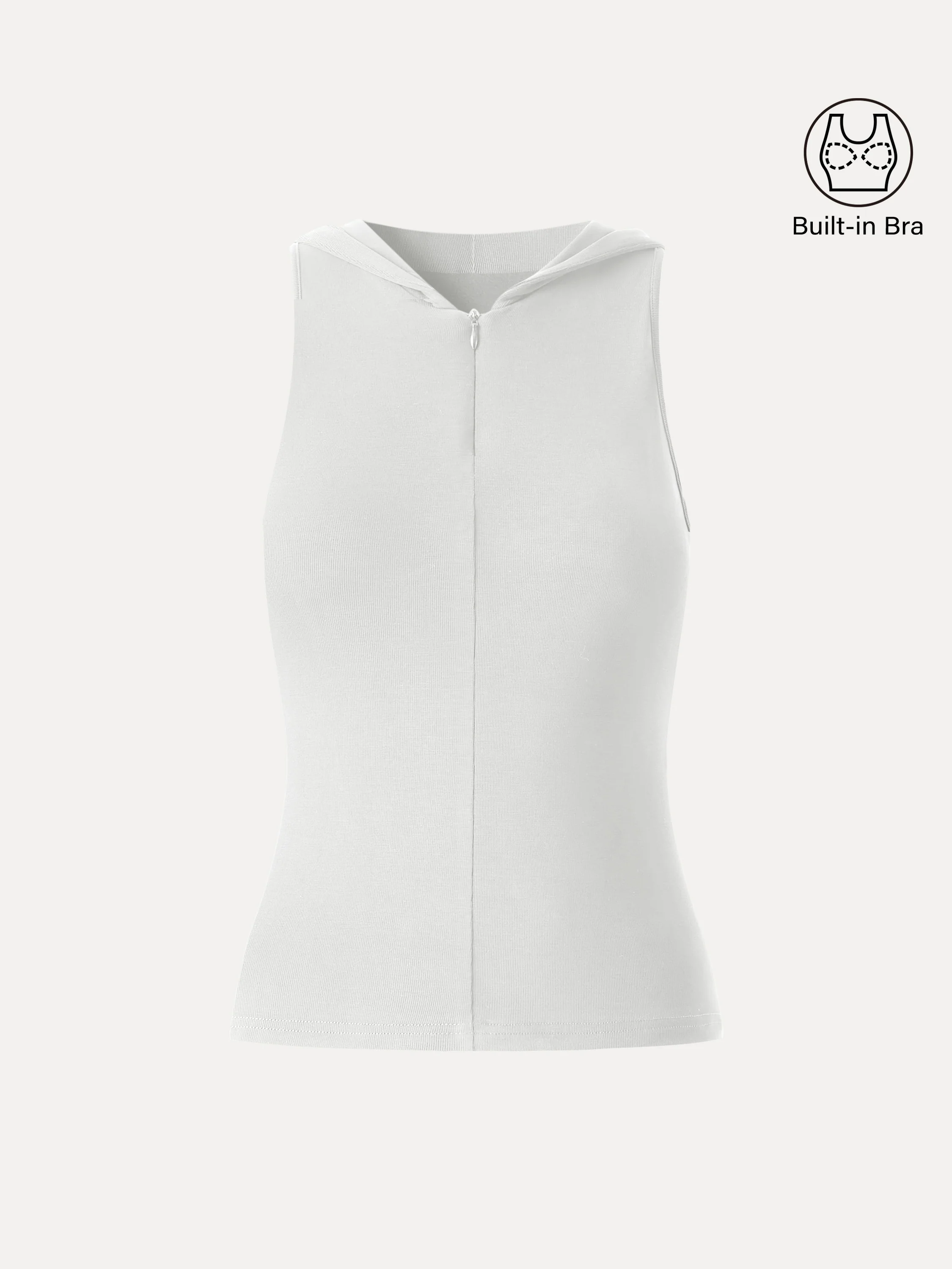 Modal Blend 1/4 Zip Hooded Sleeveless Bra Top - Image 10