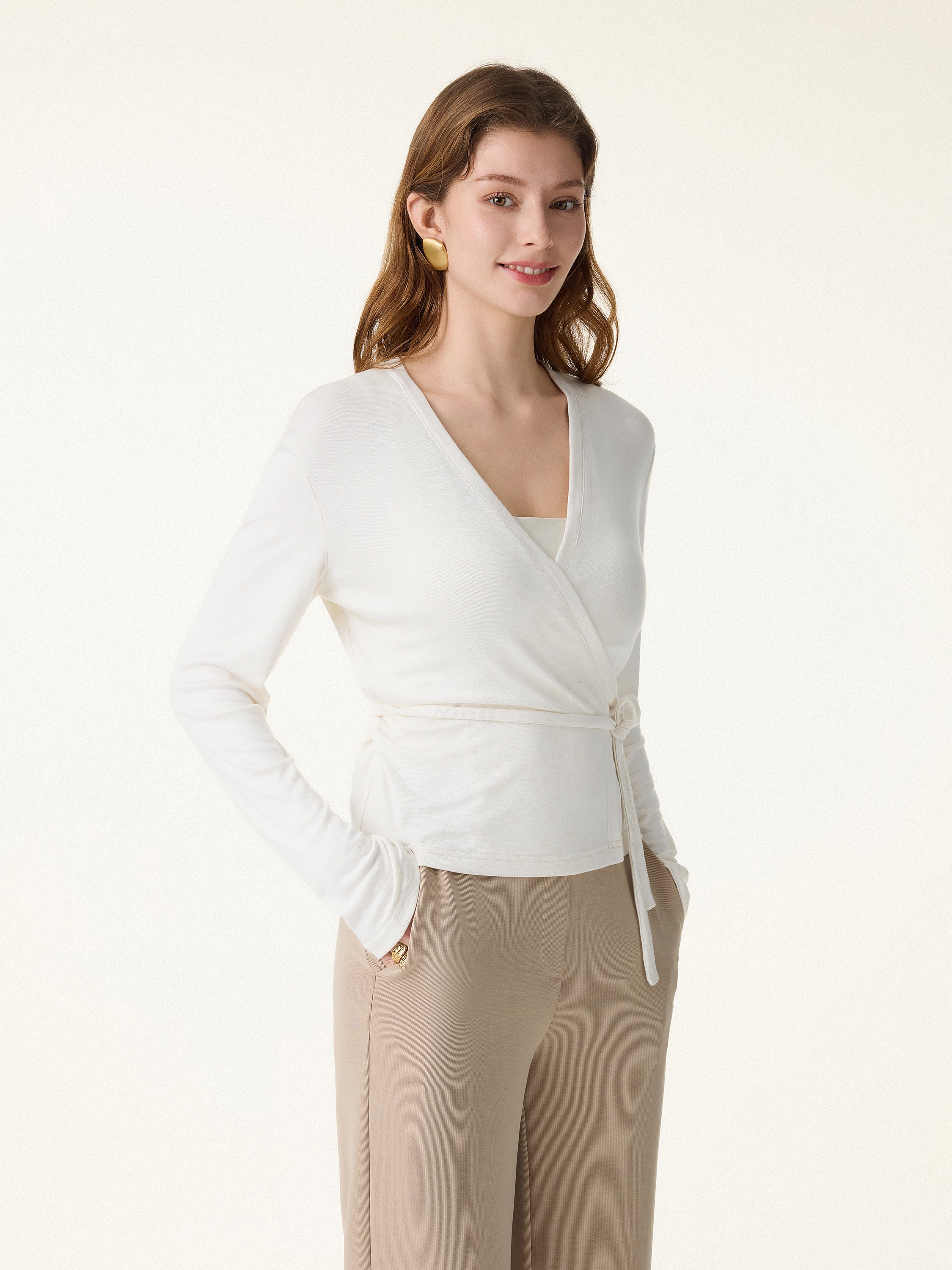 Modal Linen Soft Airy Wrap Cardigan - Image 5