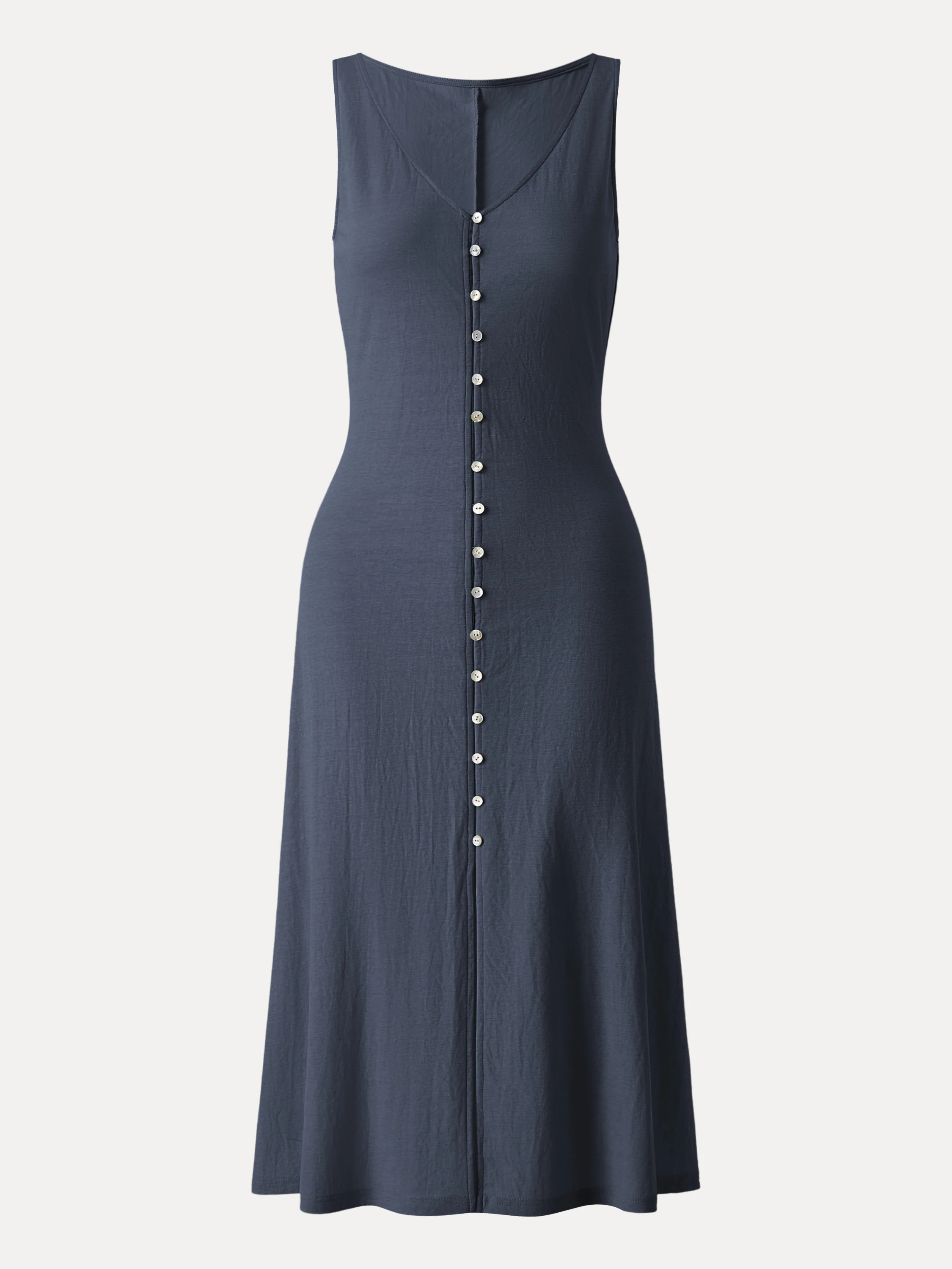 Multi-wear V-neck Button Front Midi Vest Dress - Image 4
